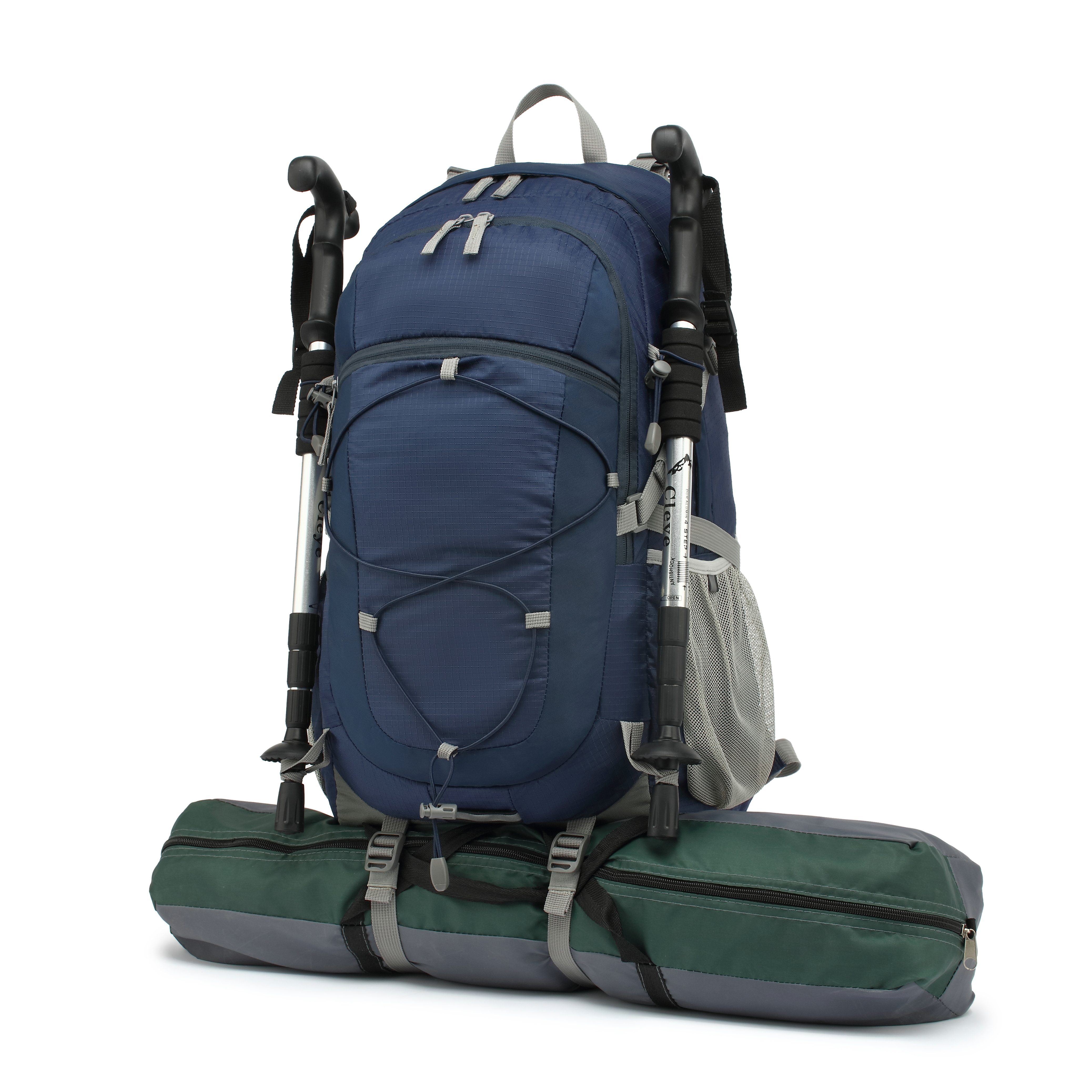 Regenschutzhülle Outdoor-Rucksack und 1-Regenabdeckung, Navy blau Kompressionsgurte Trekkingstöcke, Decke Regenschutz), mit etc. Kletterrucksack Schlafsack, (Ausgestattet für 1-Rucksack Einschließlich mit TAN.TOMI 40L