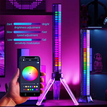 yozhiqu LED-Streifen LED-Streifen, RGB-Sound-Ambiente-Beleuchtung, Rhythmuslicht-Pickups, Wiederaufladbar, batterie-/USB-betrieben für ein erstklassiges Gefühl
