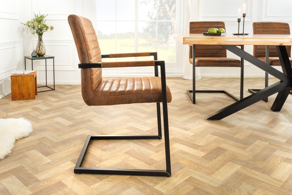 riess-ambiente Freischwinger LOFT vintage braun / schwarz (Einzelartikel, 1 günstig online kaufen