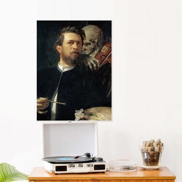 Posterlounge Poster Arnold Böcklin, Selbstbildnis mit fiedelndem Tod, Malerei