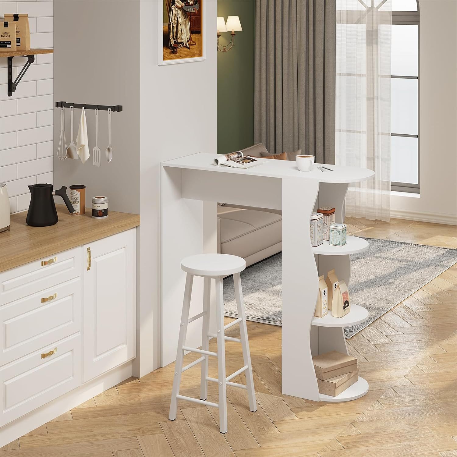 Woltu Barhocker (2 St), Gestell aus stabilem Stahl, Sitzfläche aus MDF
