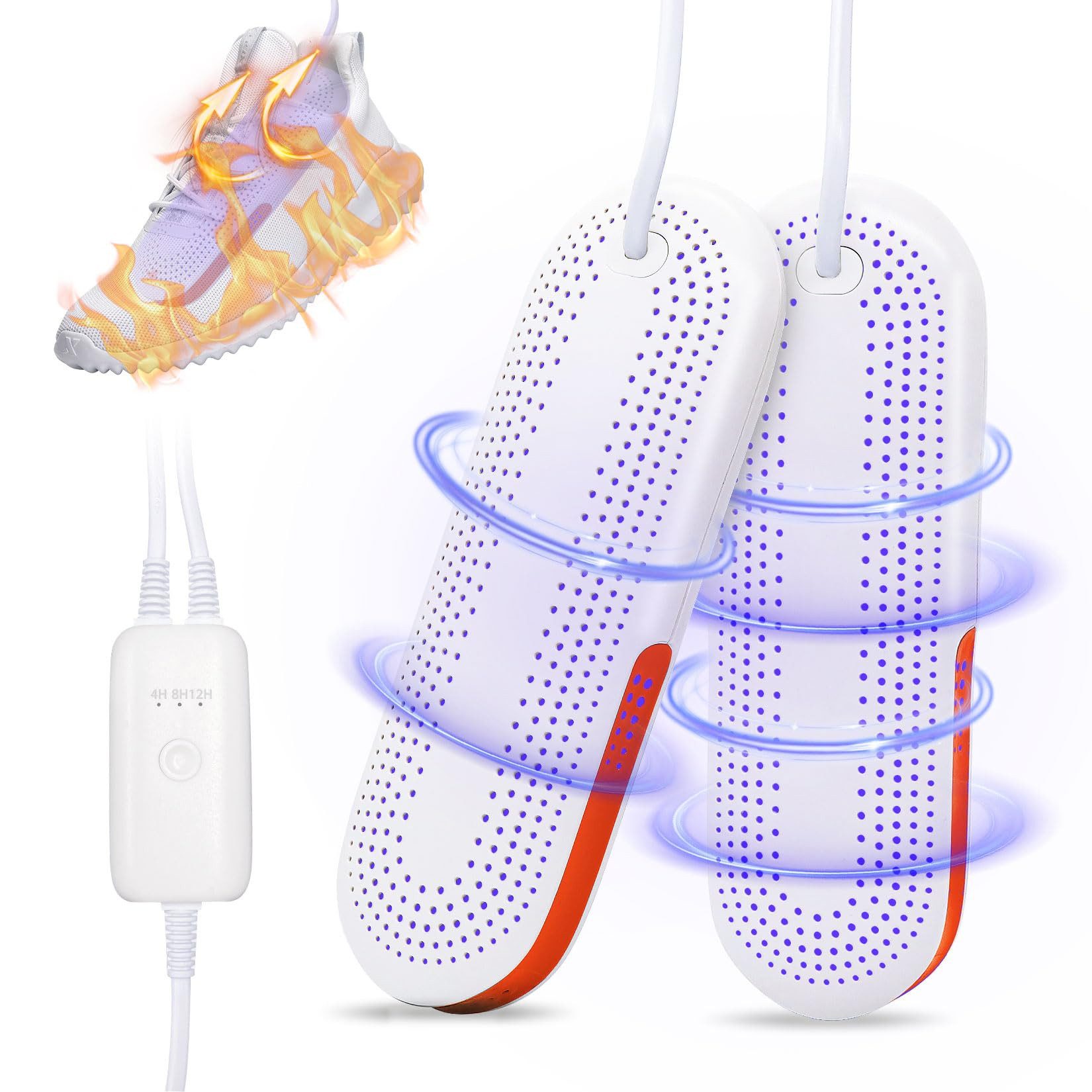 MOPUEA Schuhtrockner Elektrischer Schuhtrockner mit 3 Modi und Timer, geruchsmindernd, antibakteriell für Schuhe, Kinderschuhe und …