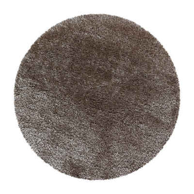 Teppich Unicolor - Einfarbig, Teppium, Rund, Höhe: 50 mm, Runder Teppich Wohnzimmer Shaggy Einfarbig versch. farben und größen