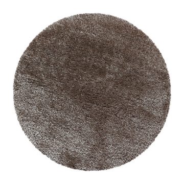 Teppich Unicolor - Einfarbig, Teppium, Rechteckig, Höhe: 50 mm, Teppich Wohnzimmer Einfarbig Taupe, Langflor Shaggy Flauschig Weich