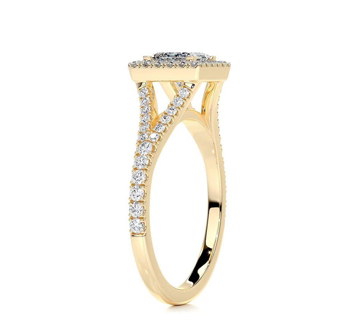 Jumpeak Verlobungsring Verlobungsring,D,VS1,2EX,Labordiamant 1ct,Promise ring,Ring gold, Hochzeitsgeschenk,Liebes geschenk für sie,Geschenk zum Hochzeitstag