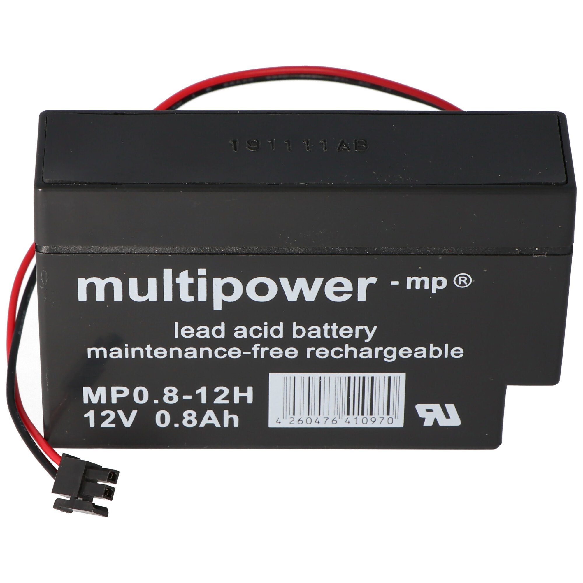 Multipower Multipower MP0.8-12H Blei Akku mit Molex 43025-200 Bleiakkus,  Wartungsfrei