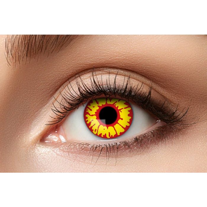 Eyecatcher Farblinsen Ork Farbige Linsen ohne Stärke rot/gelb