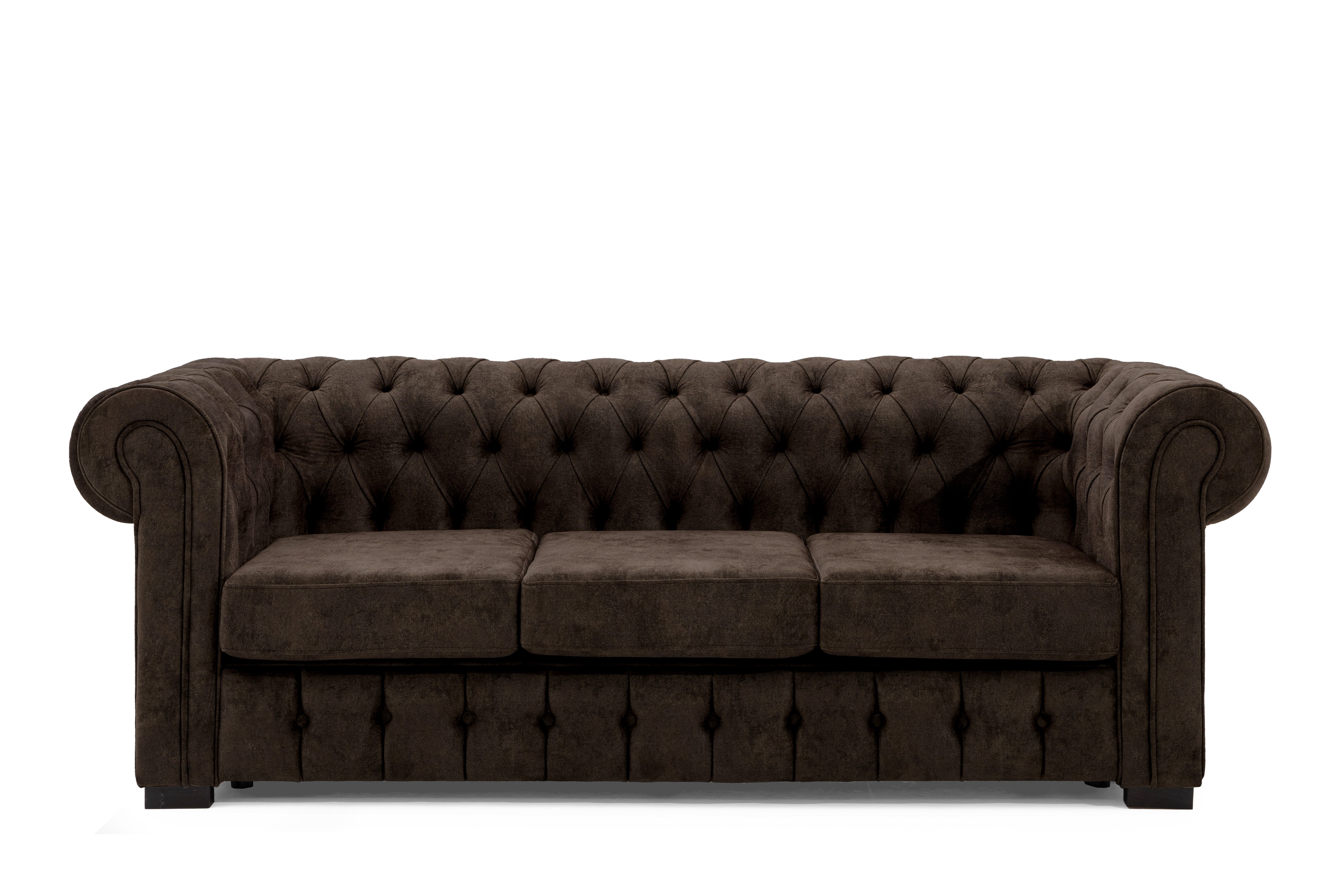 Muffo Chesterfield-Sofa PIK, Chesterfield-Stil, Solide Konstruktion, Elegante Velours-Polsterung
