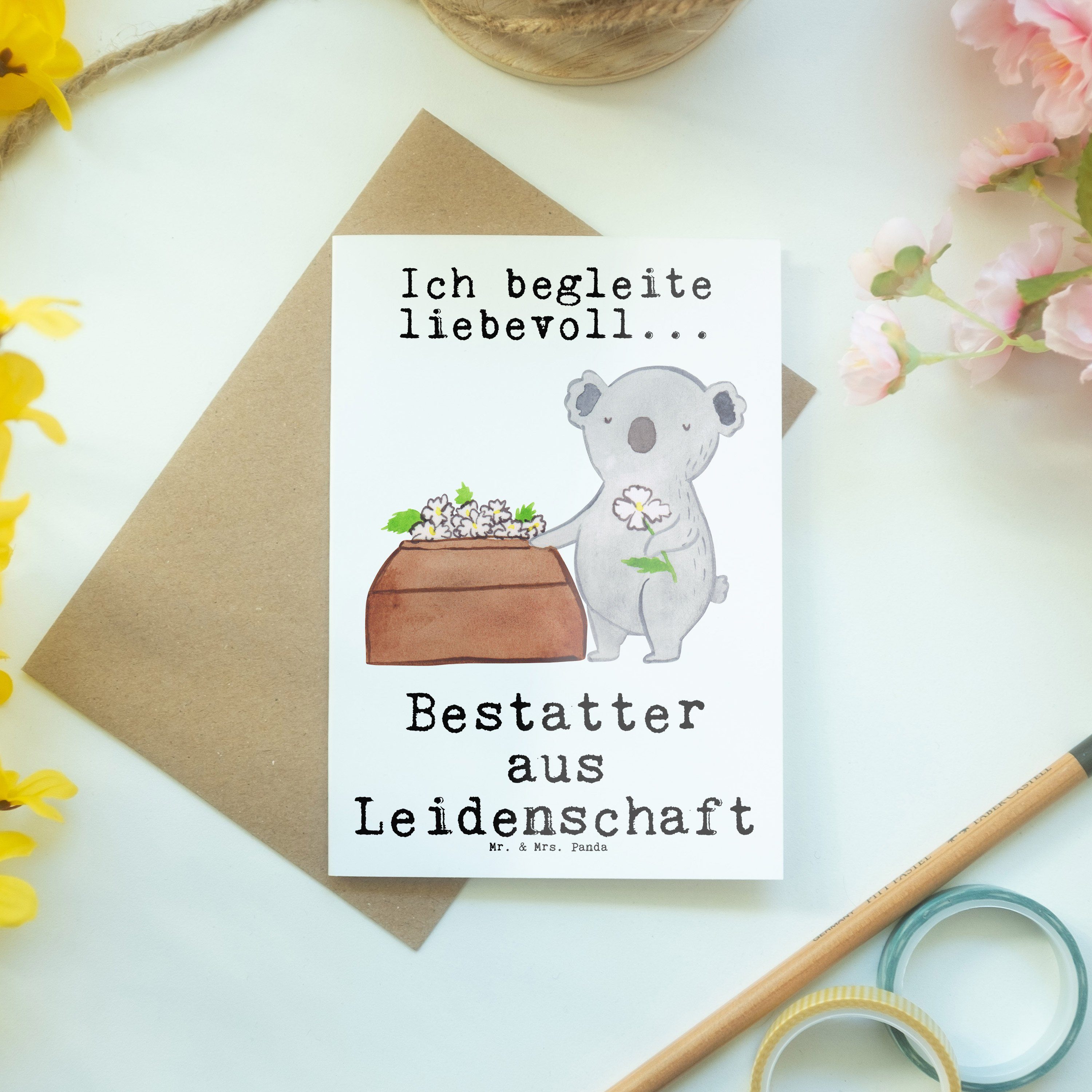 Mr. & Mrs. Panda Grußkarte aus Hochzeitska Bestatter Dankeschön, - - Weiß Leidenschaft Geschenk