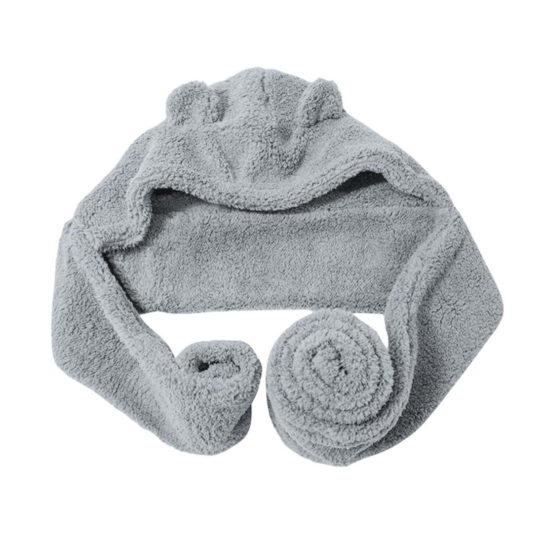 YANN Schlapphut Niedliches Mützen- und Schalsatz im Winter, dickes Set für Wärme Kinder, Erwachsene, warme Mützen grau