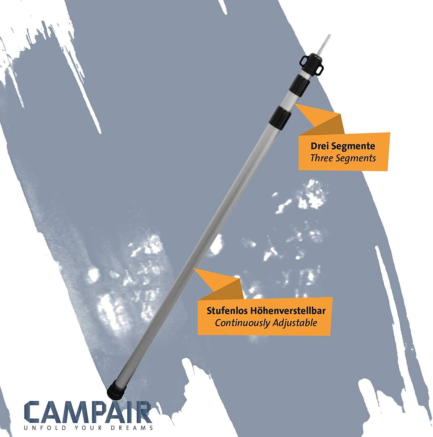 90-230 Aluminium, Teleskopstange cm, höhenverstellbar CAMPAIR Set), Drehmechanismus ultra leicht, (1-St., Zeltstange stufenlos aus
