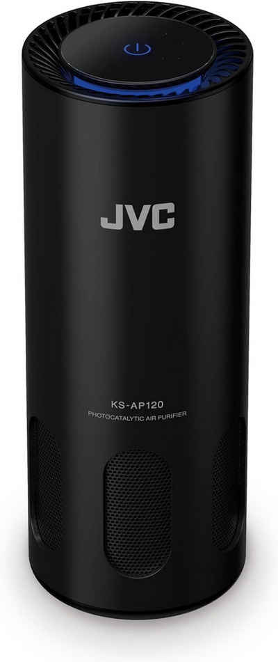 JVC Luftreiniger Mobiler photokatalytischer CADR 8,5 m3/h, EPA-Filter E12 UV-Filter, lonisator, 2 Reinigungsstufen, 12 Watt, USB-Anschluss, Touch-Control