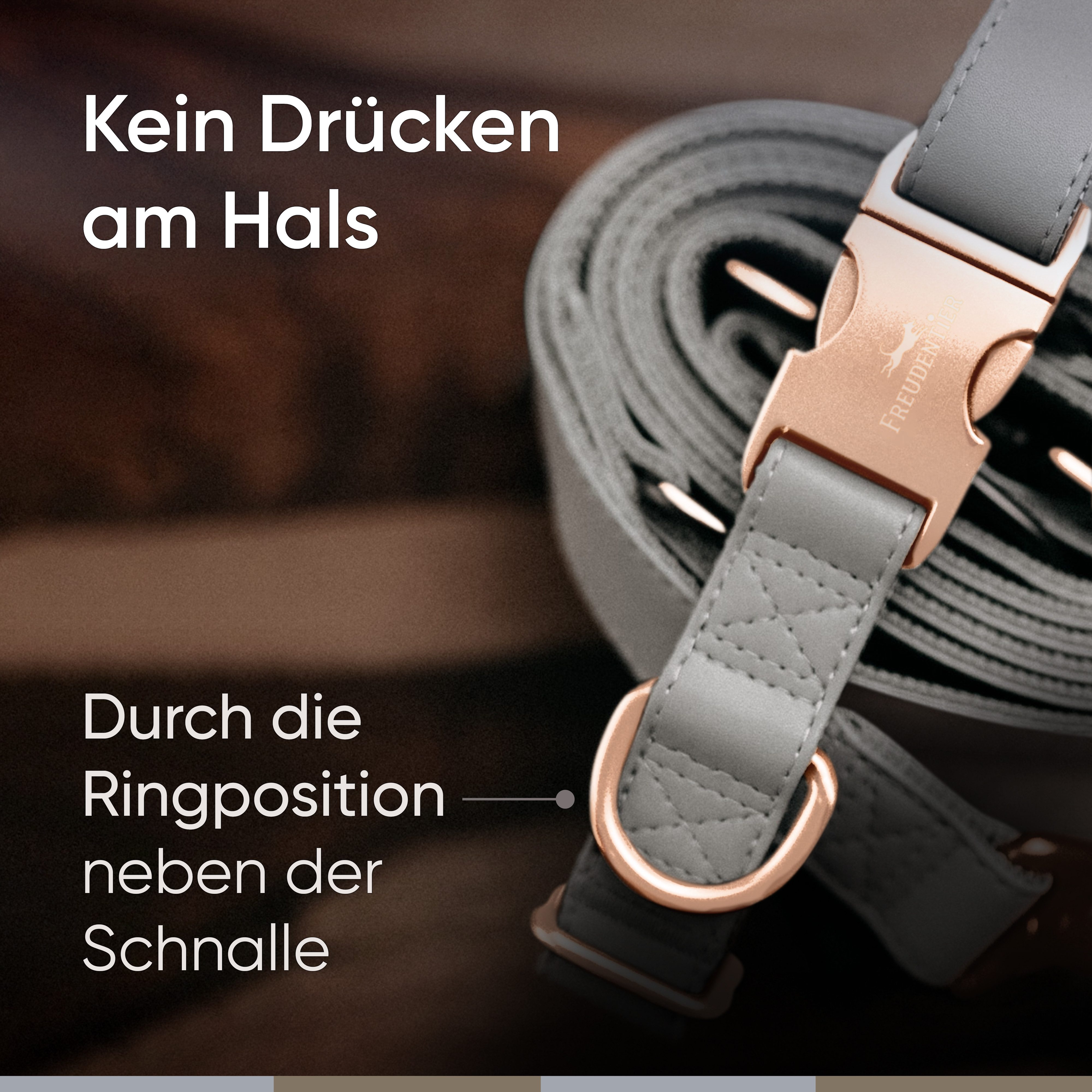 Freudentier Hunde-Halsband aus veganem Leder, Hyde Park Kollektion 2.0