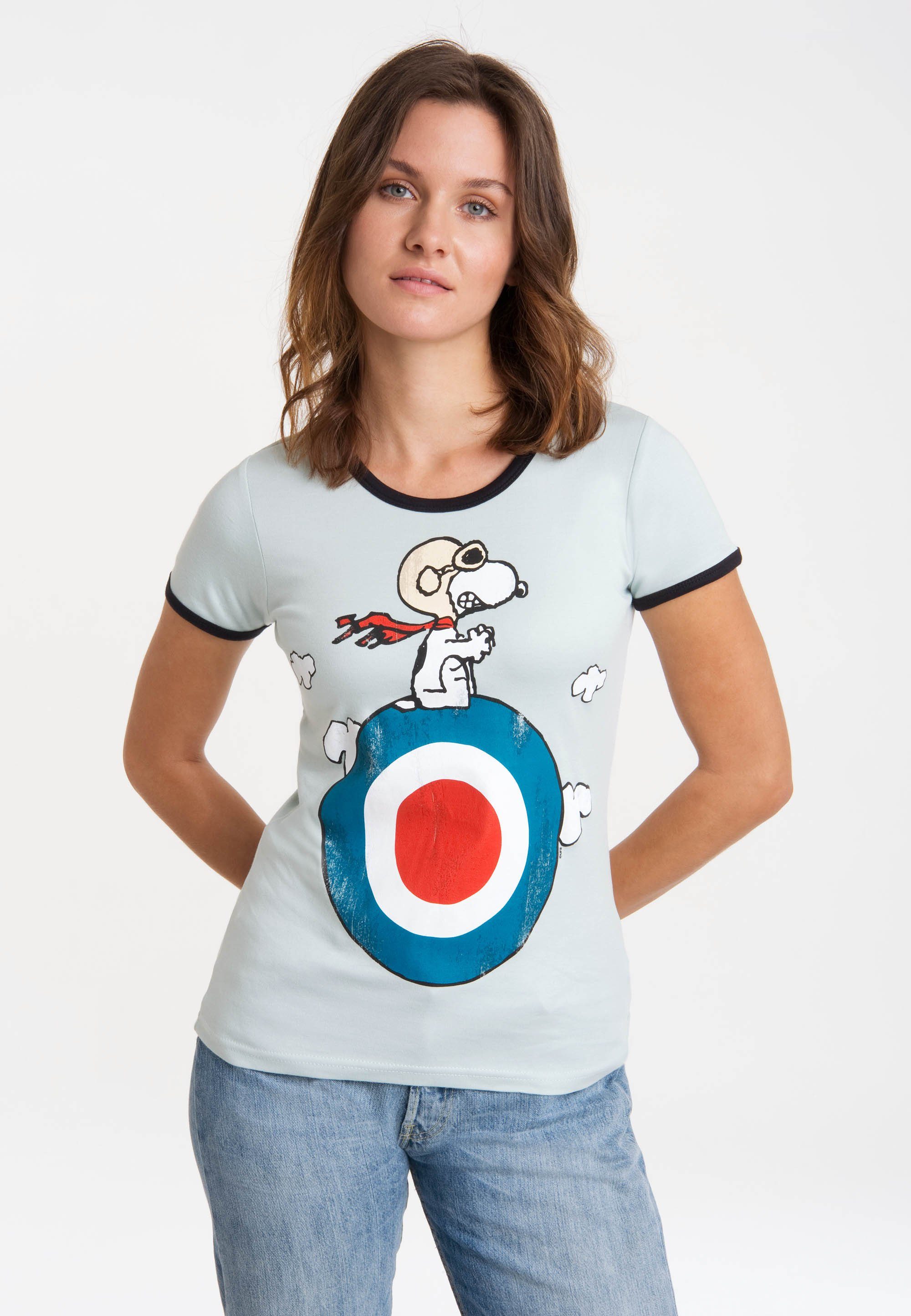 LOGOSHIRT - mit Print Peanuts lizenziertem T-Shirt Snoopy