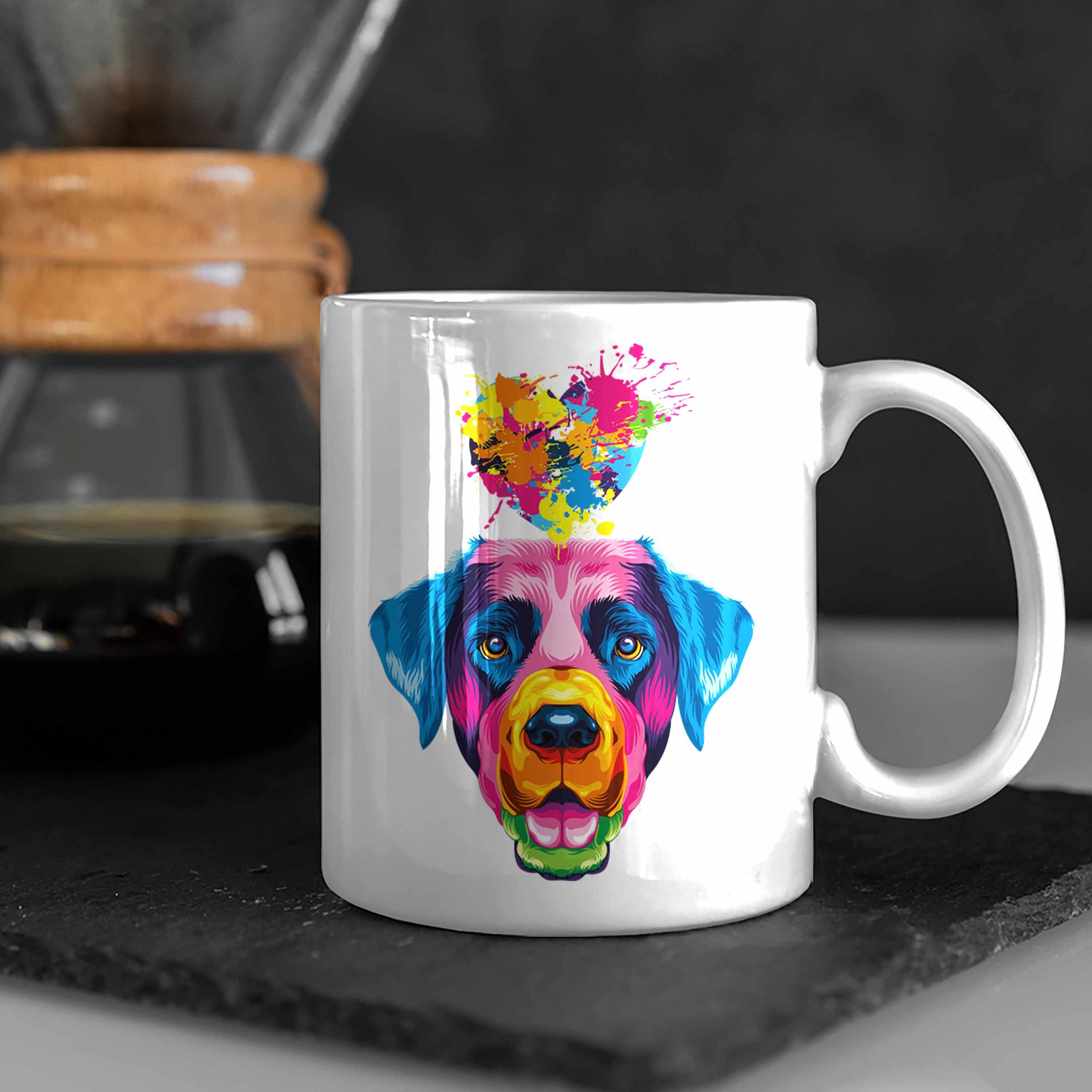 Geschenkid Herz Besitzer Tasse Geschenk Trendation Labrador Weiss Spruch Tasse Farbe Lustiger