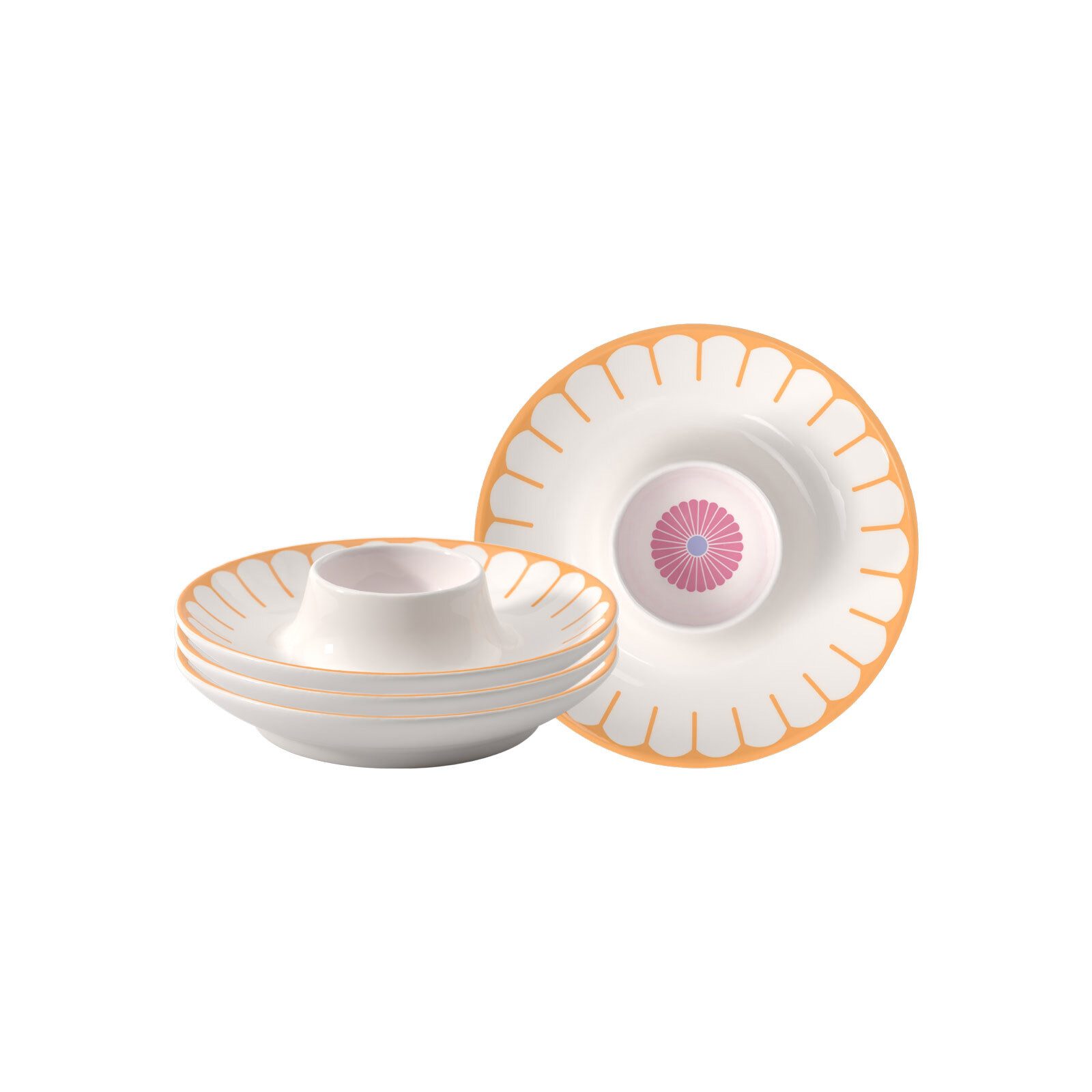 Villeroy & Boch Eierbecher Fleur Couleur Eierbecher ø 11,6 cm 4er Set, (4er Set, 4-tlg., 4x Eierbecher)