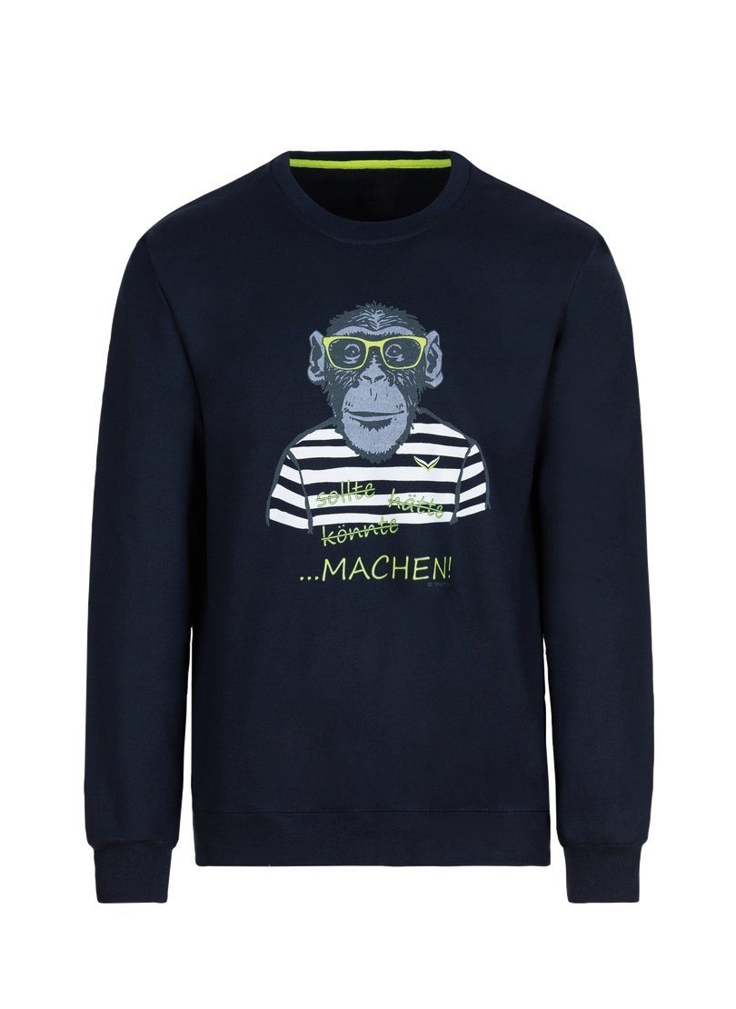 mit Sweatshirt Affen-Druckmotiv Trigema TRIGEMA Sweatshirt großem