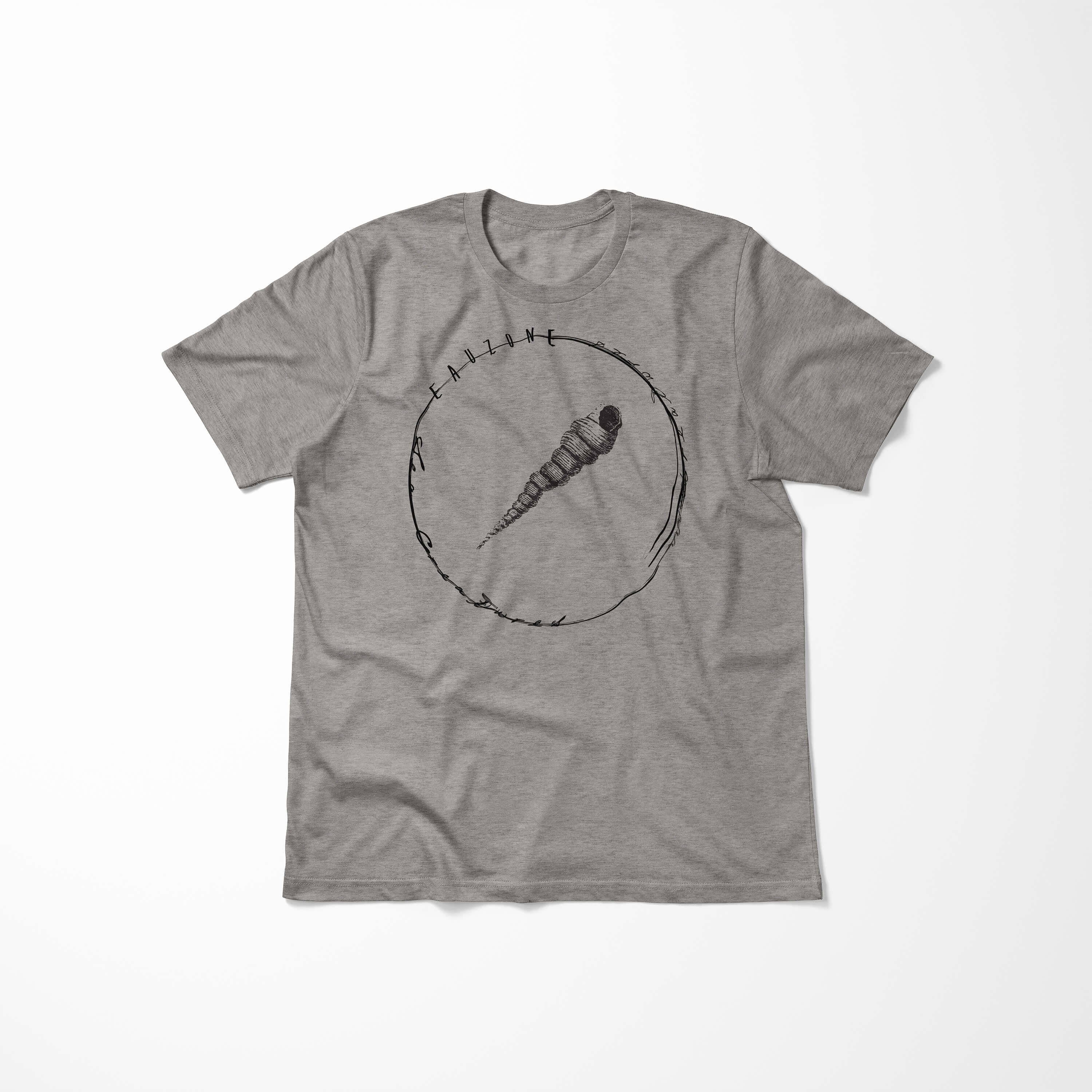 und Serie: 011 / Fische Tiefsee Sea Creatures, Art sportlicher Schnitt Sea Struktur feine Ash T-Shirt - T-Shirt Sinus