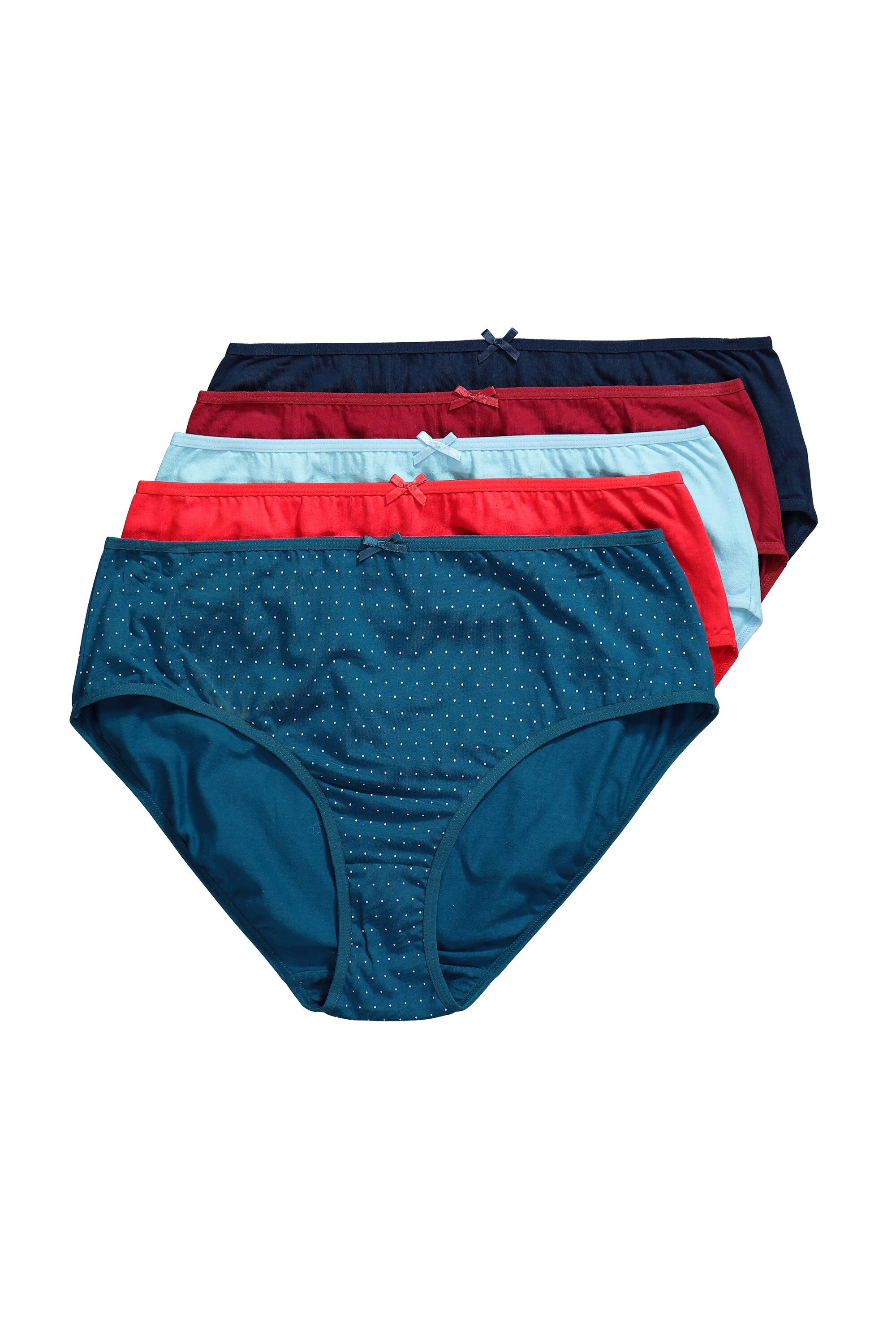 Ulla Popken Midislip Midislips 5er-Pack Punkte/einfarbig