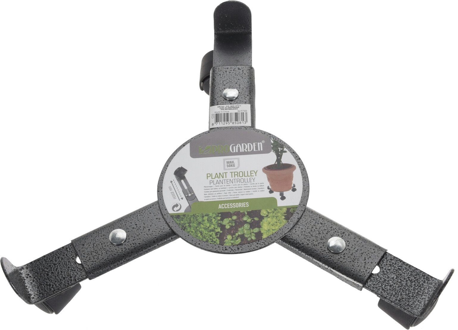 Progarden Pflanzenroller Pflanzenwagen Blumenroller Metall max. 50 KG Ø 4er Set, (Set, 4-St., Packung), 360° Rollen, Blumenroller, Rollbrett, Metall, bis 50 kg – Bild 3 von 4
