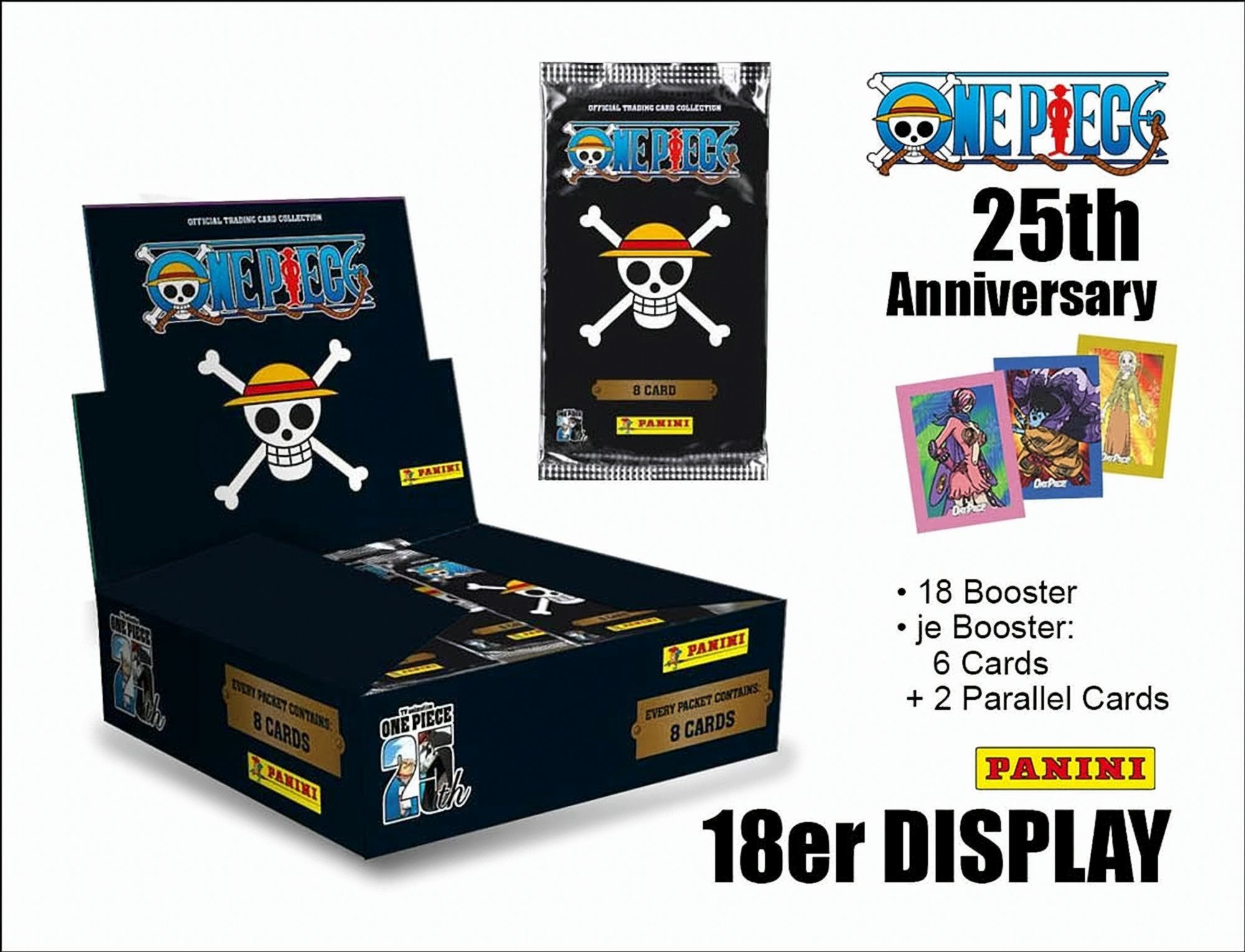 Panini Sammelkarte One Piece - 25th Anniversary Trading Cards Booster-Display