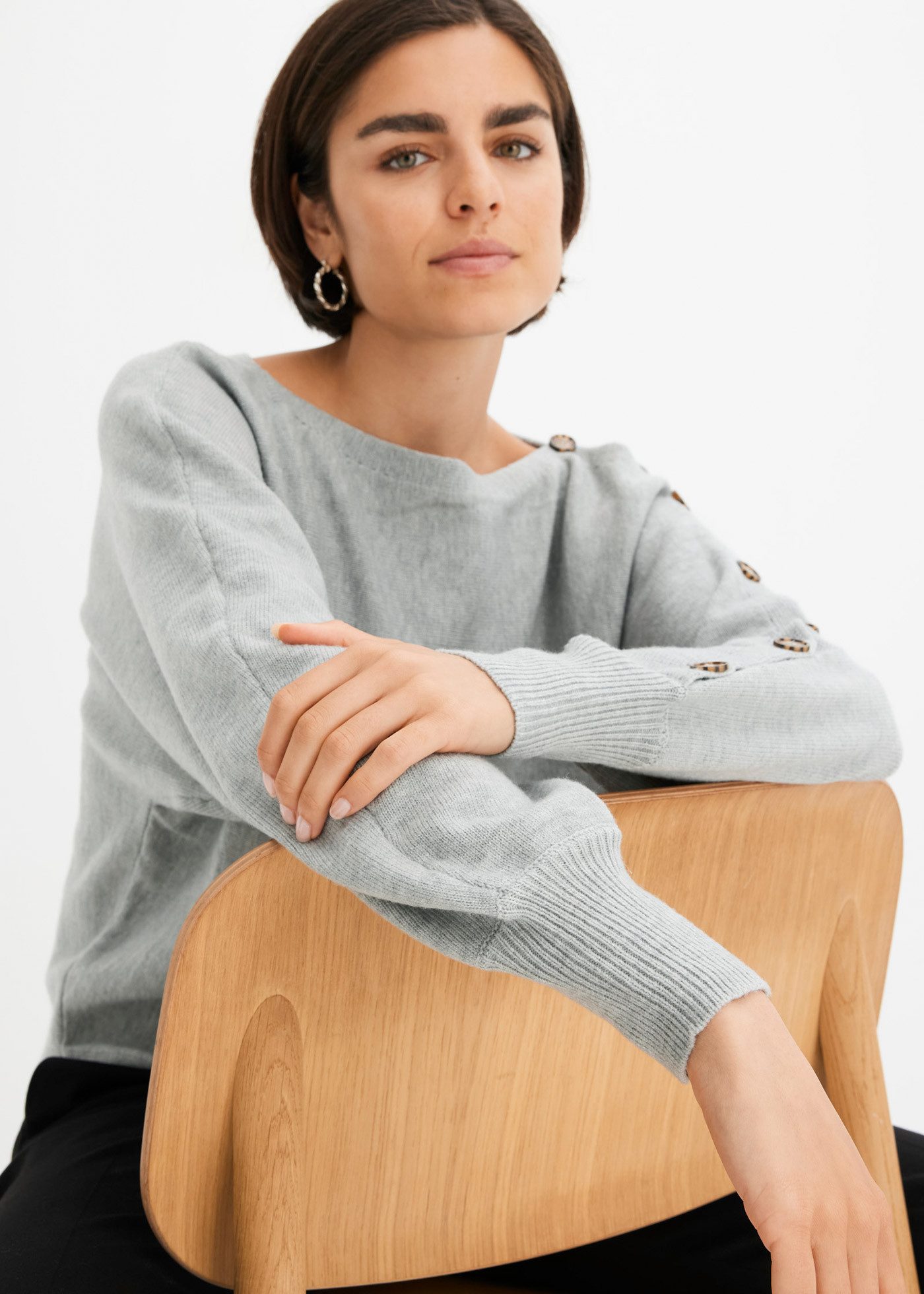 bonprix Strickpullover aus Polyester und Polyamid, bequeme Passform günstig online kaufen