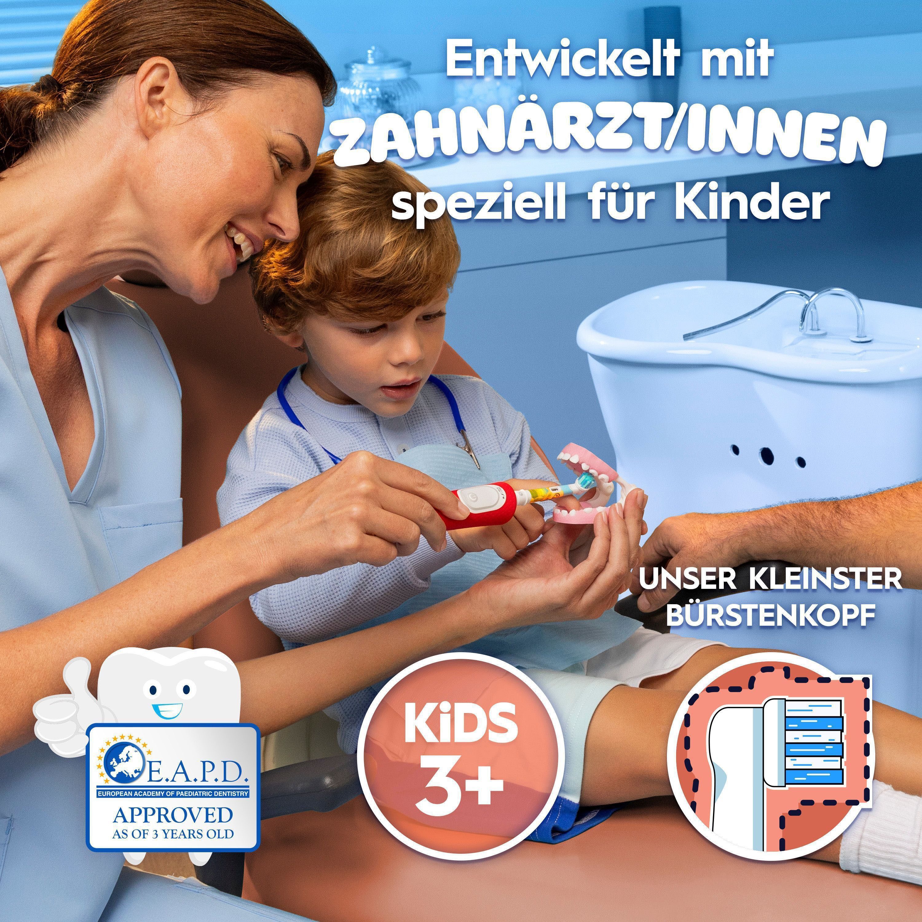 Oral-B Elektrische Kinderzahnbürste Pro Kids König der Löwen, Aufsteckbürsten: 1 St., inklusive Sensitiv+ Modus für Zahnpflege, extra weiche Borsten