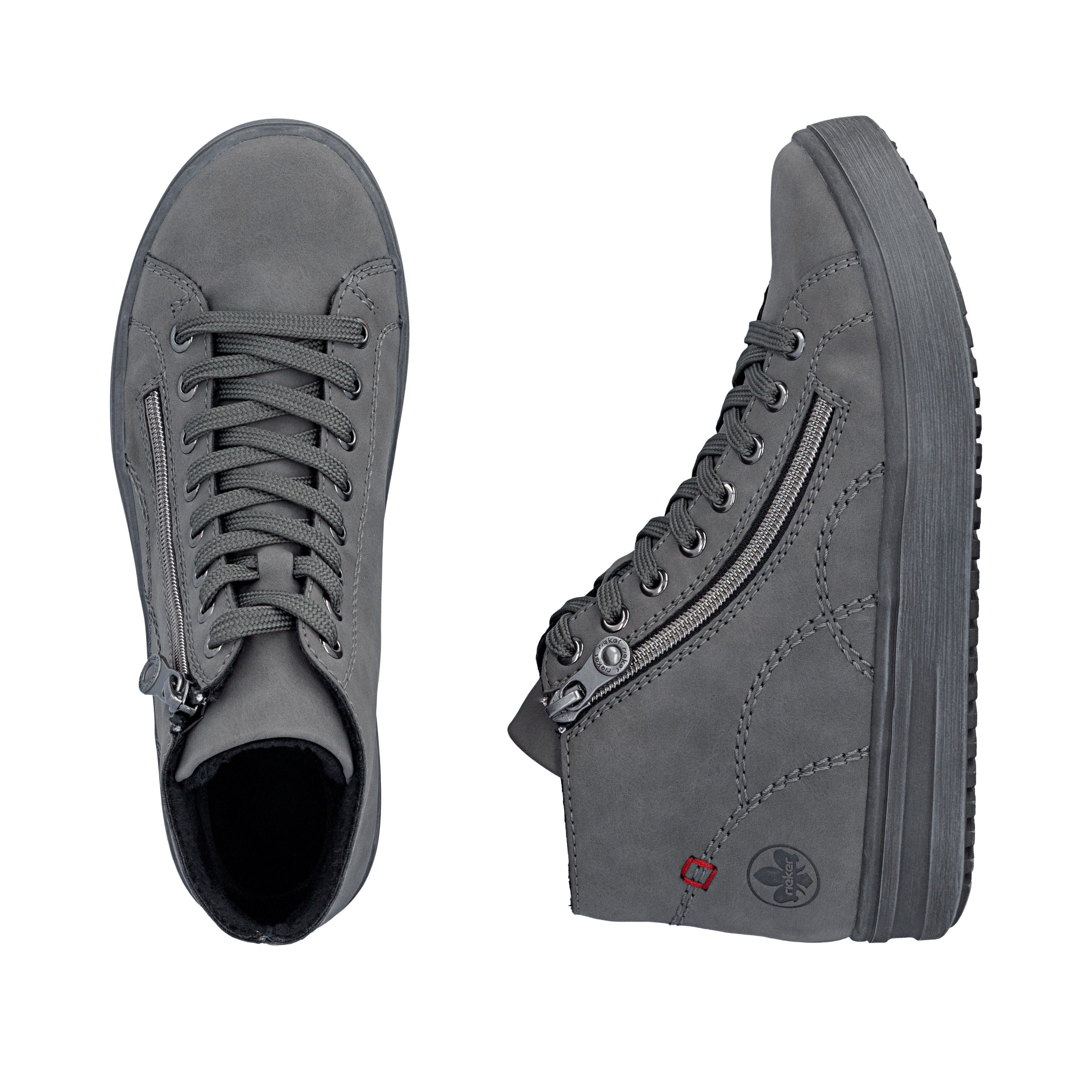 Rieker Schnürboots High Top-Sneaker, Herbstschuh mit dezenten Ziernähten