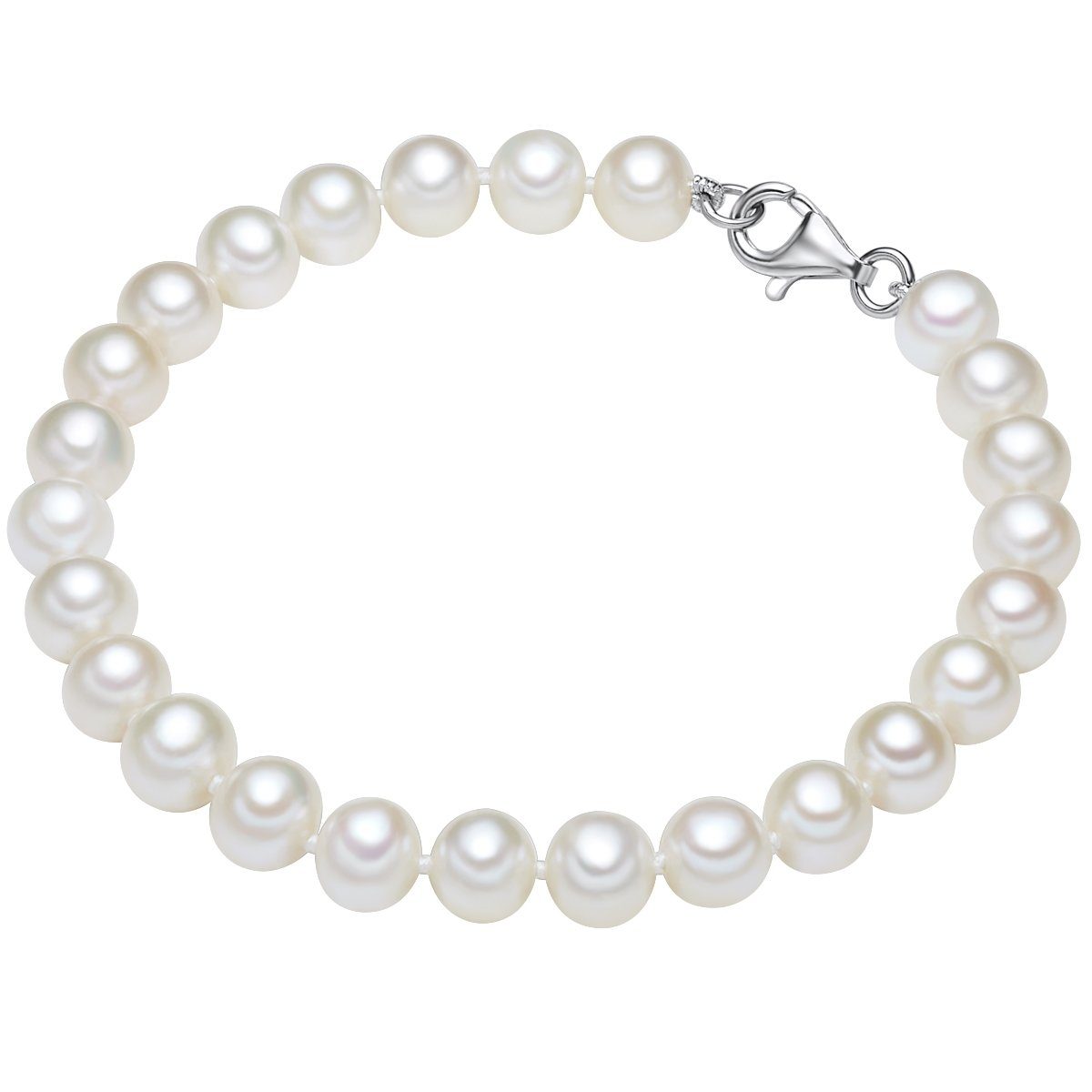 Valero Pearls Perlenarmband silber, mit Süßwasser-Zuchtperle