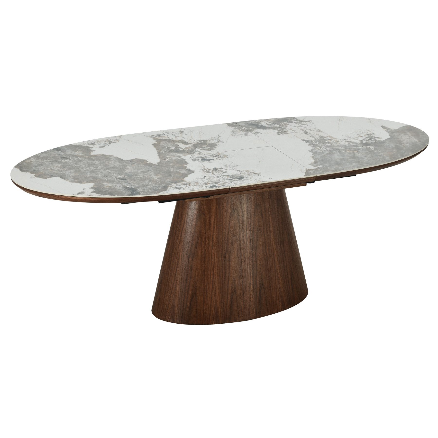 riess-ambiente Esstisch UNIQUE 160-200cm weiß / braun - Keramik, Echtholzfu günstig online kaufen