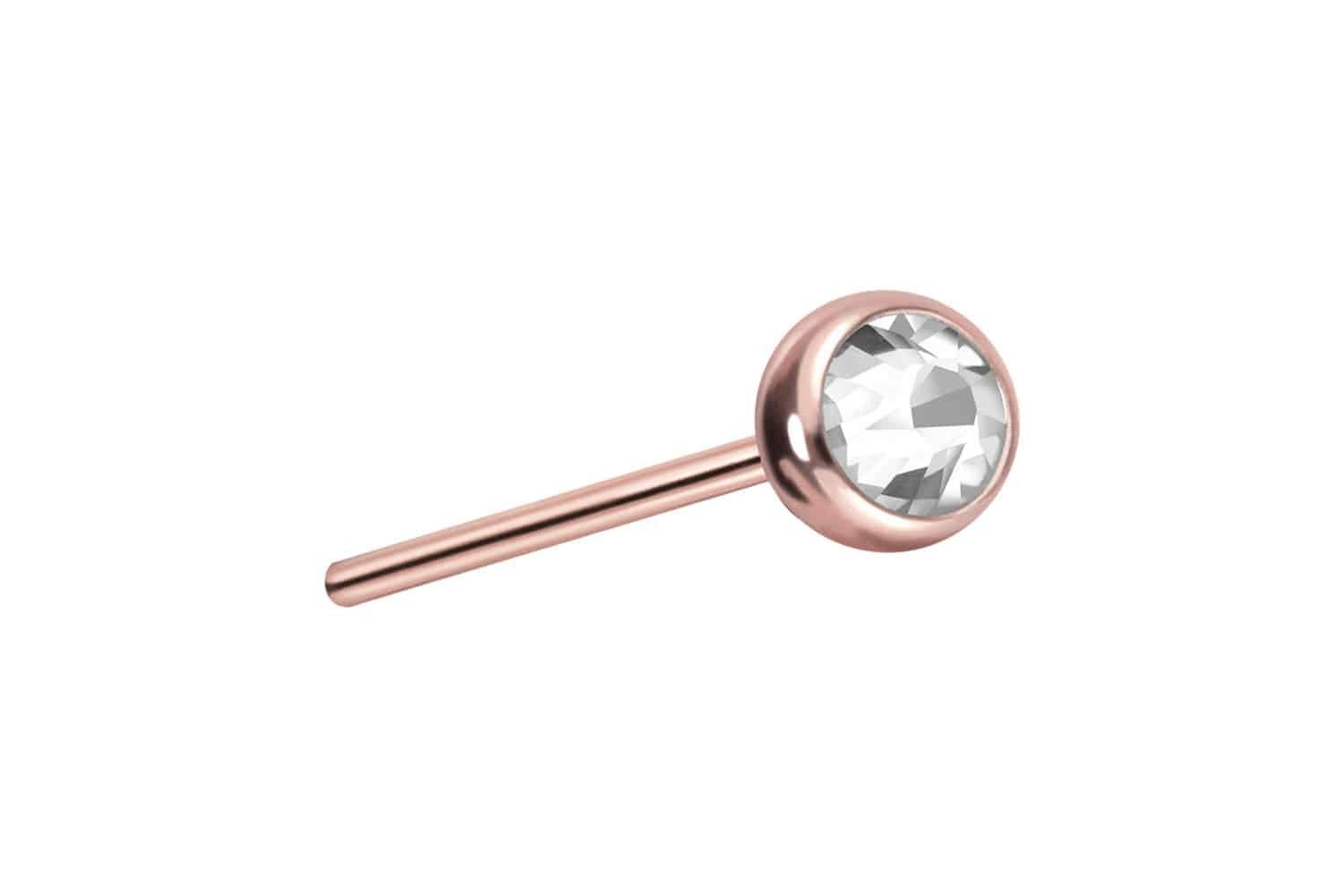 PIERCINGLINE Piercing-Set Titan Kugel mit Push Pin KRISTALL (Push Pins, 1-tlg)