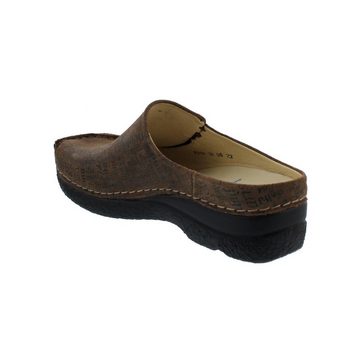 WOLKY SEAMY SLIDE Clog, Towns suede, Camel, Wechselfußbett, 0625091-360 Clog