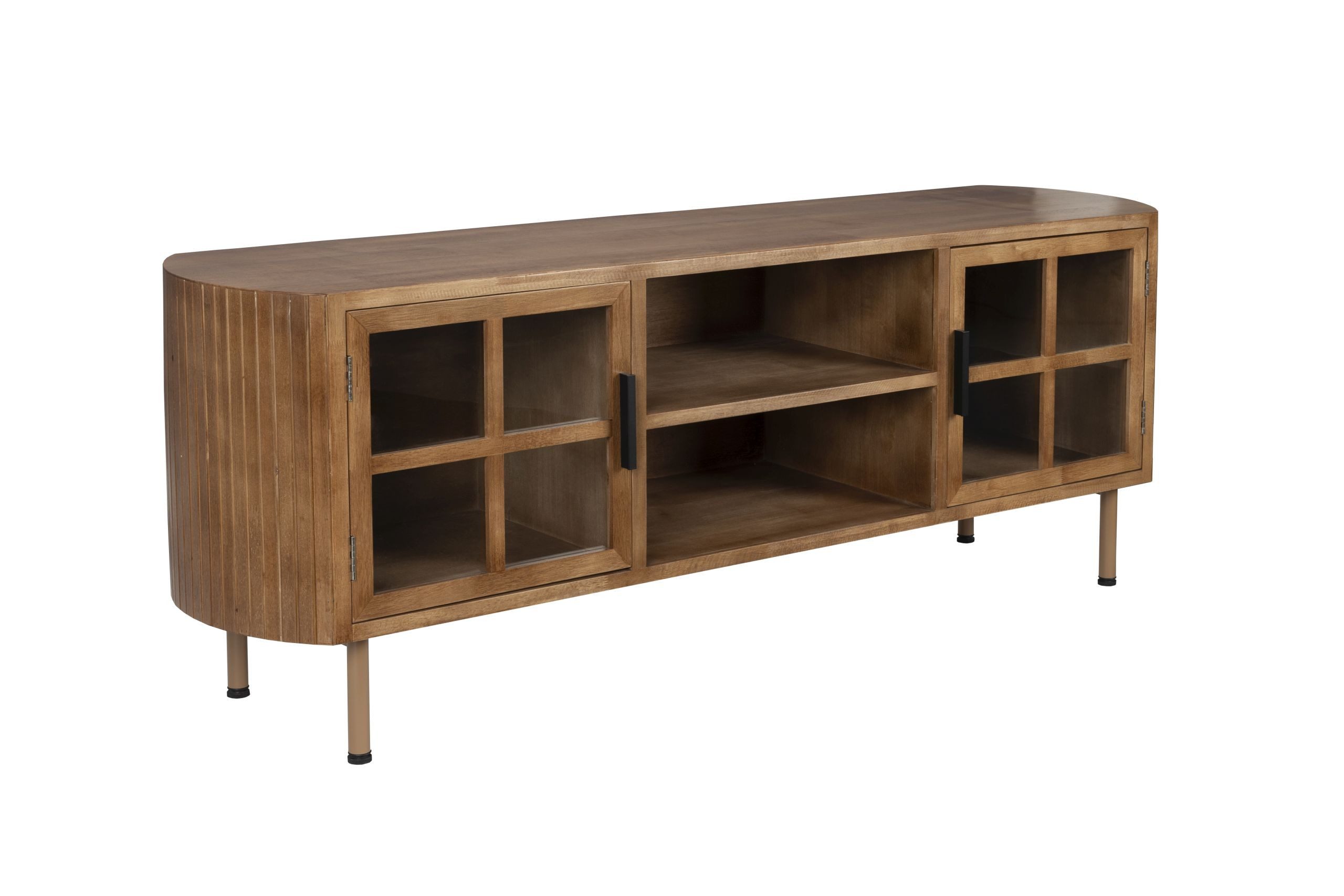 Vintagehaus TV-Schrank Retro TV-Board Sideboard Yaz Oval mit Sprossenkorpus