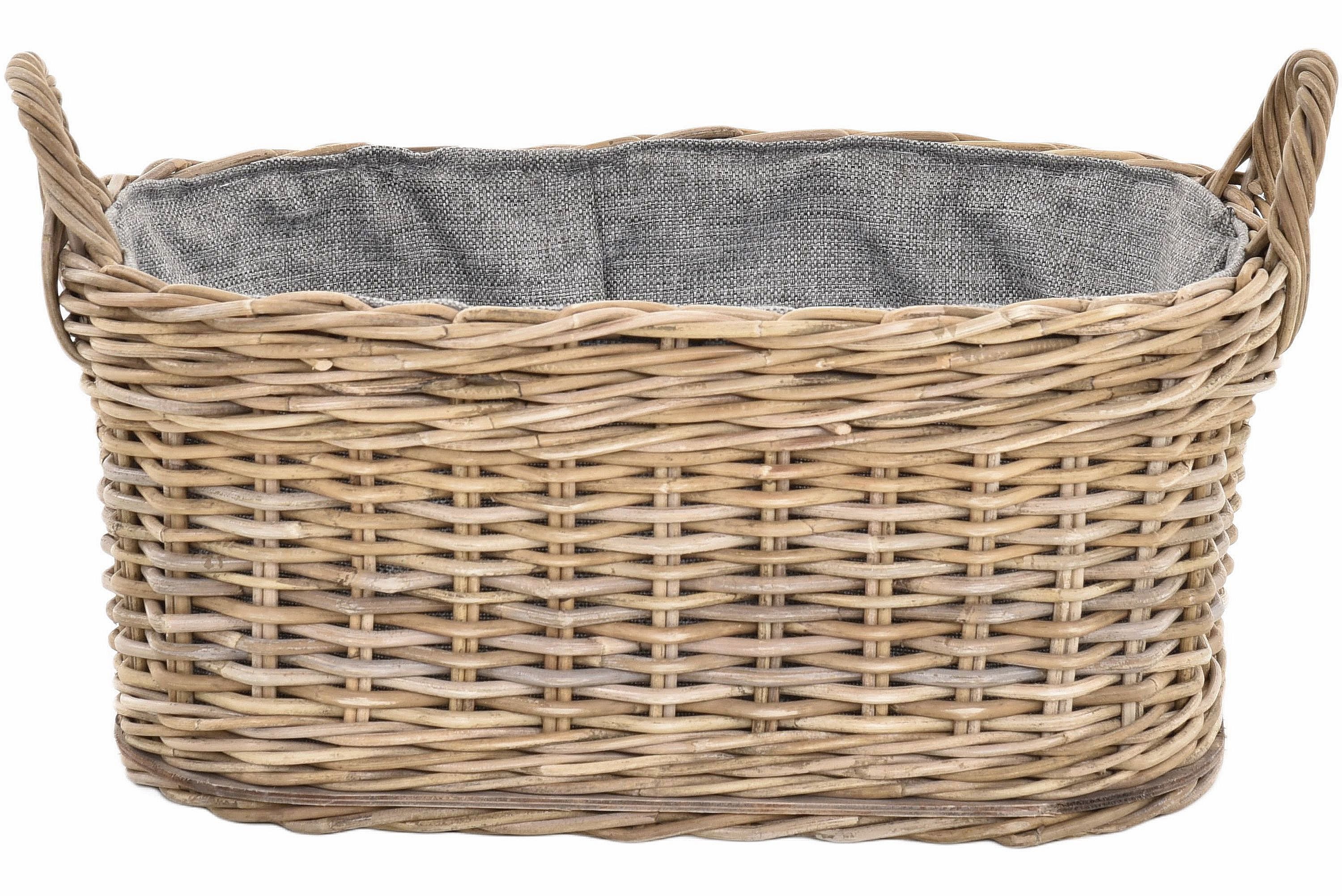 Krines Home Kaminholzkorb LK 061 Auswahl Koobo Grau 55x42cm, Holz Tragekorb