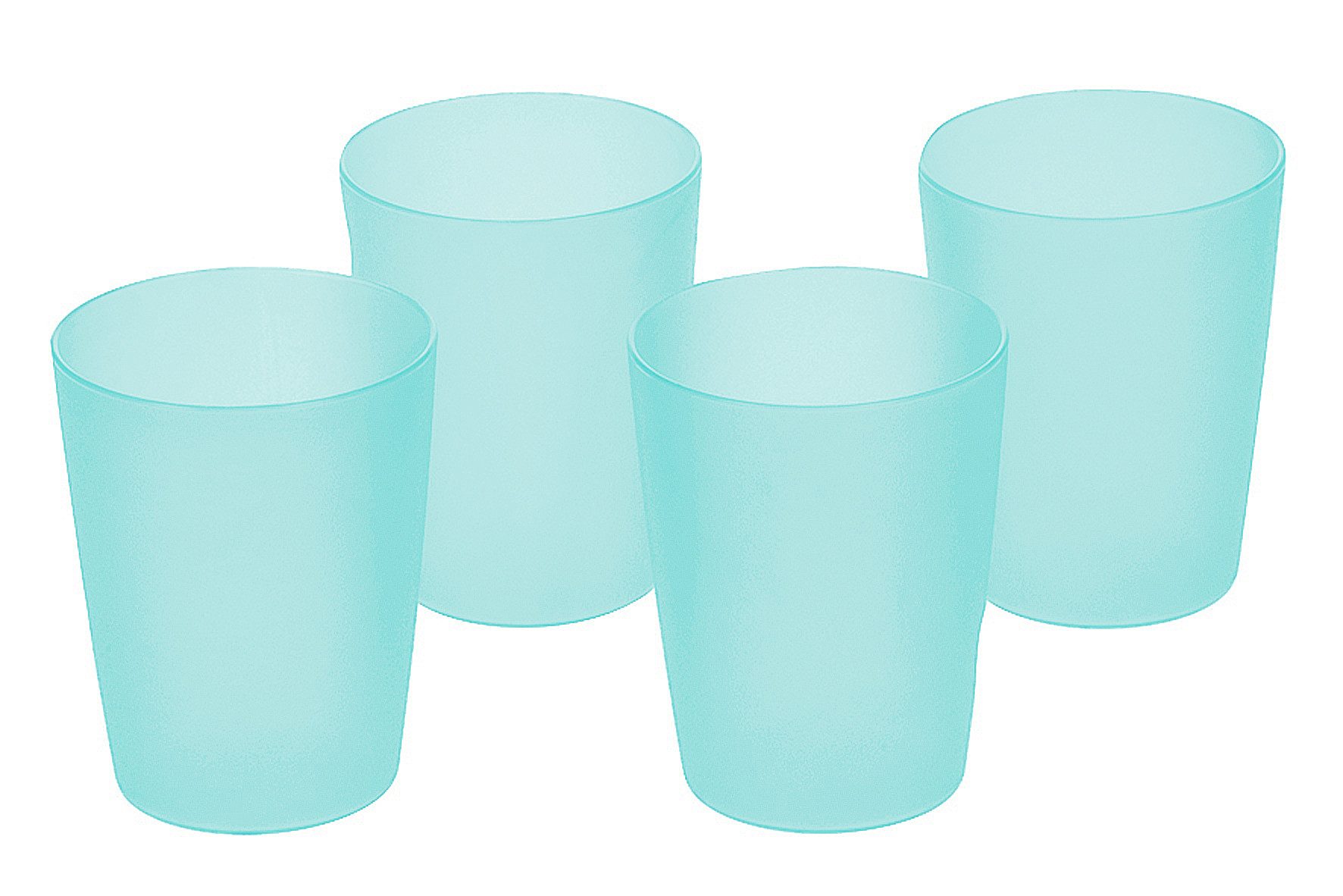 Kindergeschirr-Set Trinkbecher Set 4 x 250 ml aquamarin aus Kunststoff