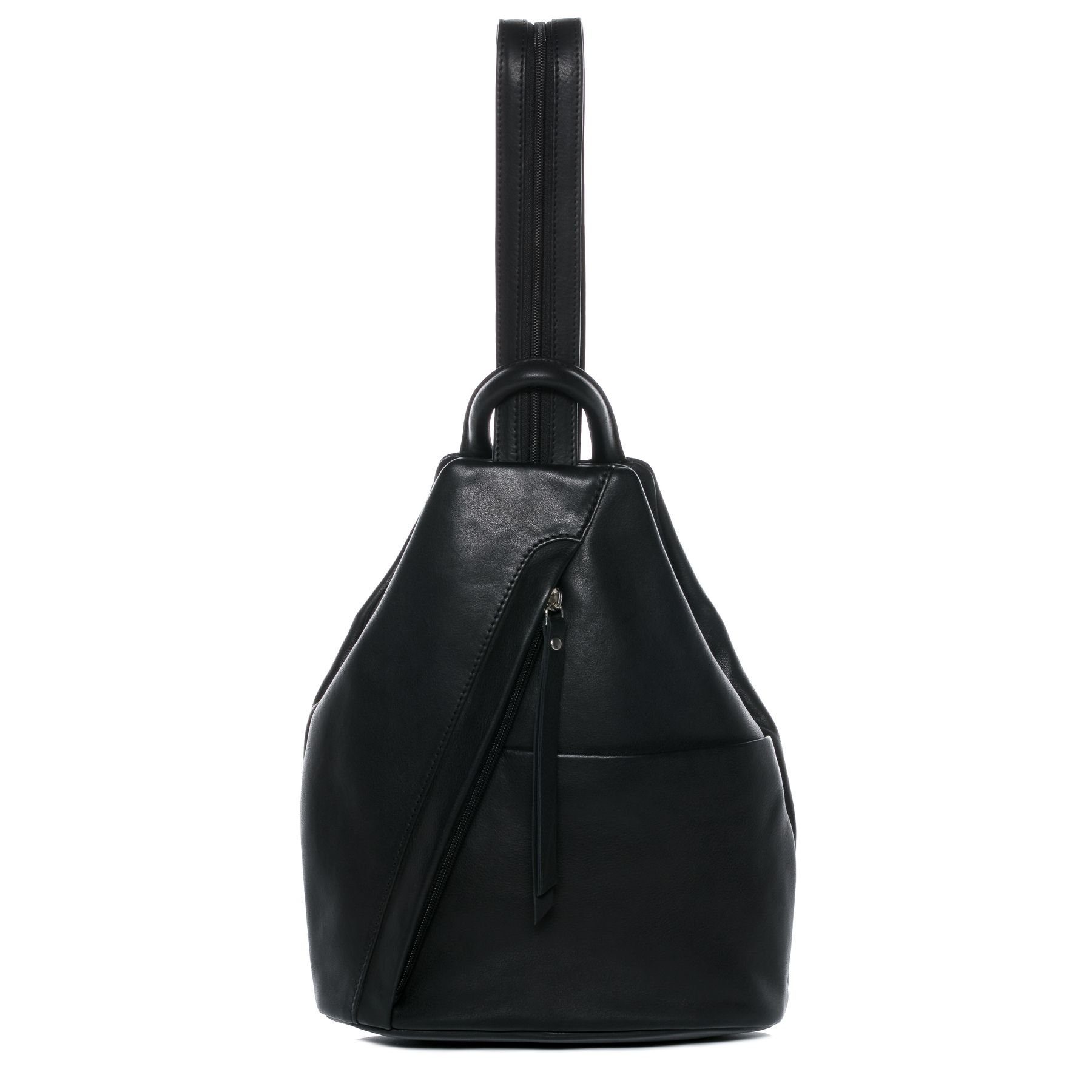 Rucksack echt Leder Rucksack groß Ledertasche schwarz EMILIA