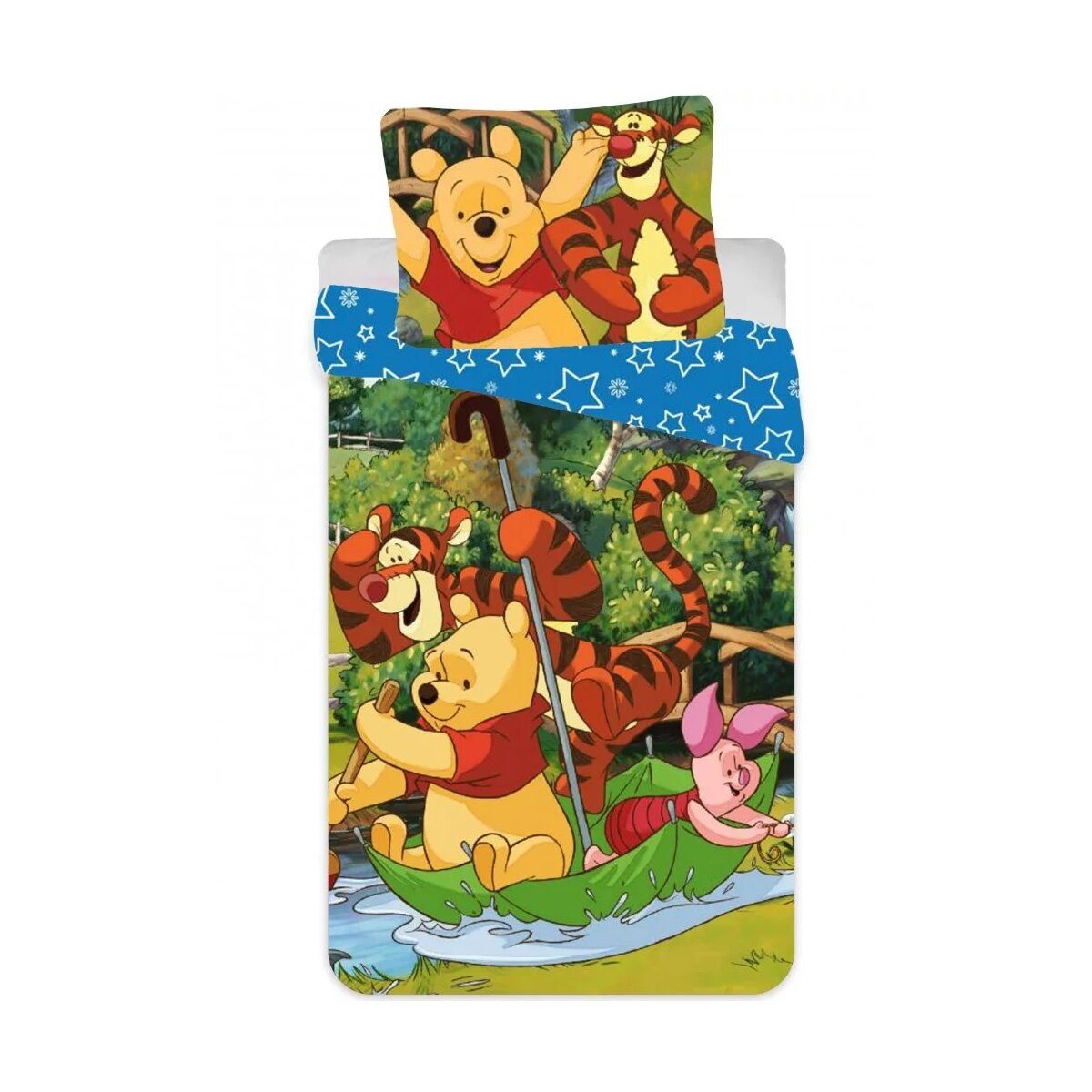 Disney Kinderbettwäsche Disney Winnie Puuh Rafting Kinderbettwäsche 90×140cm, 40×55