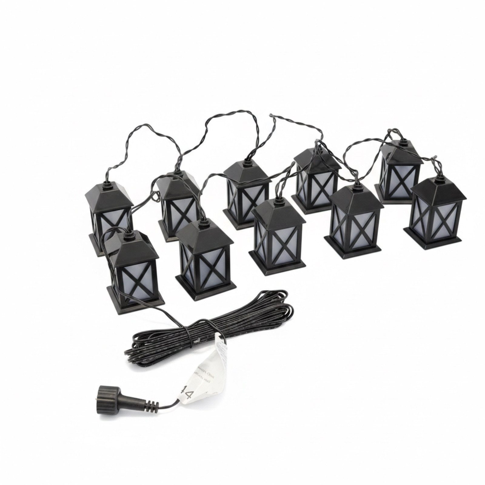 HAC24 LED-Lichterkette Lichterkette Laterne Lampen Kette Dekolaterne Garten Beleuchtung, 10-flammig, 10-flammig, Warmweiß, Strombetrieben, Wetterfest – Bild 4 von 5