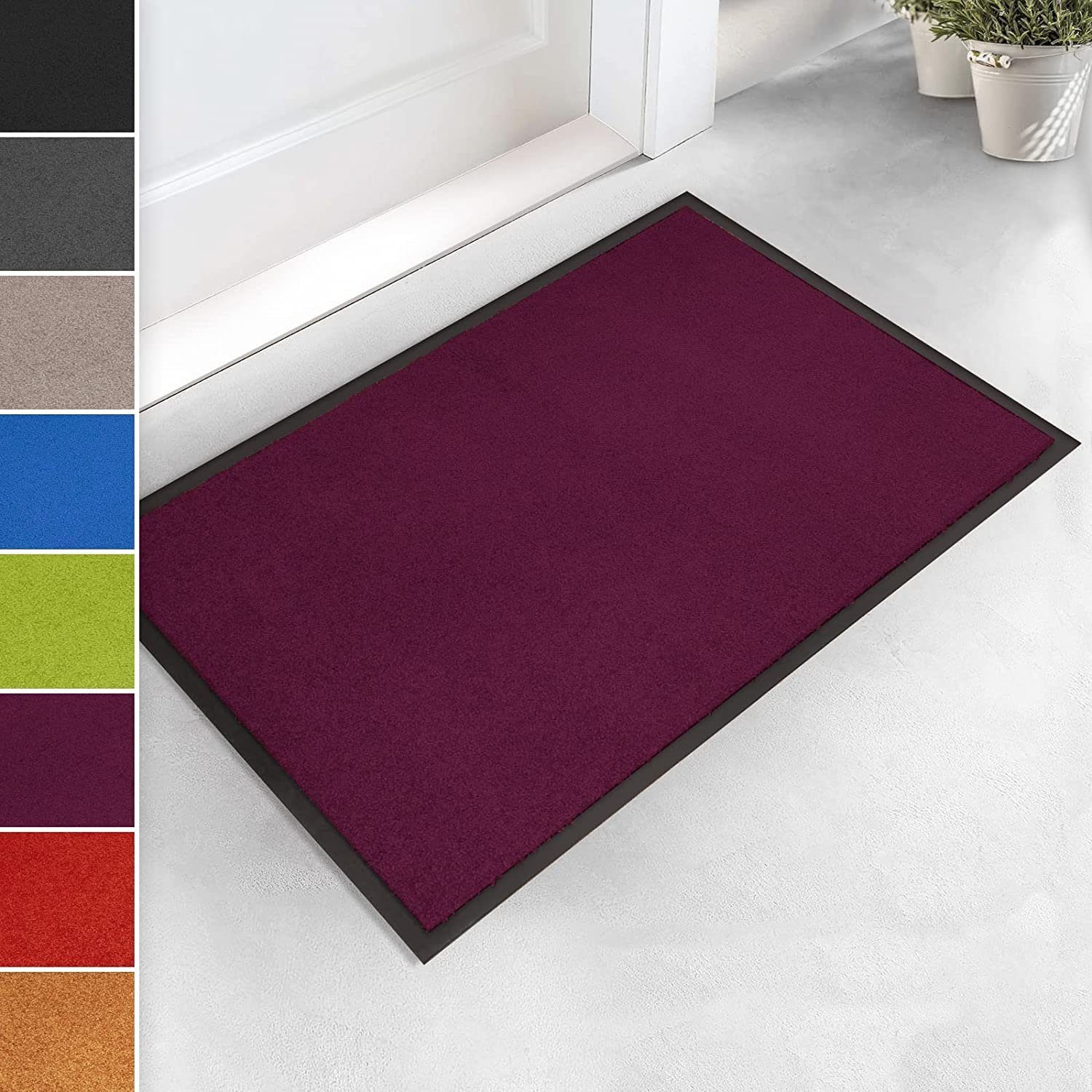 Karat Fußmatte Sauberlaufmatte Happy, 3 Größen, viele Farben, rechteckig, Höhe: 7 mm, Geeignet für Untergründe mit Fußbodenheizung