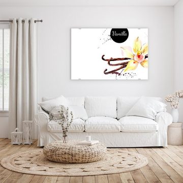 Primedeco Glasbild Wandbild Design aus Vanille mit Aufhängung, Gewürze