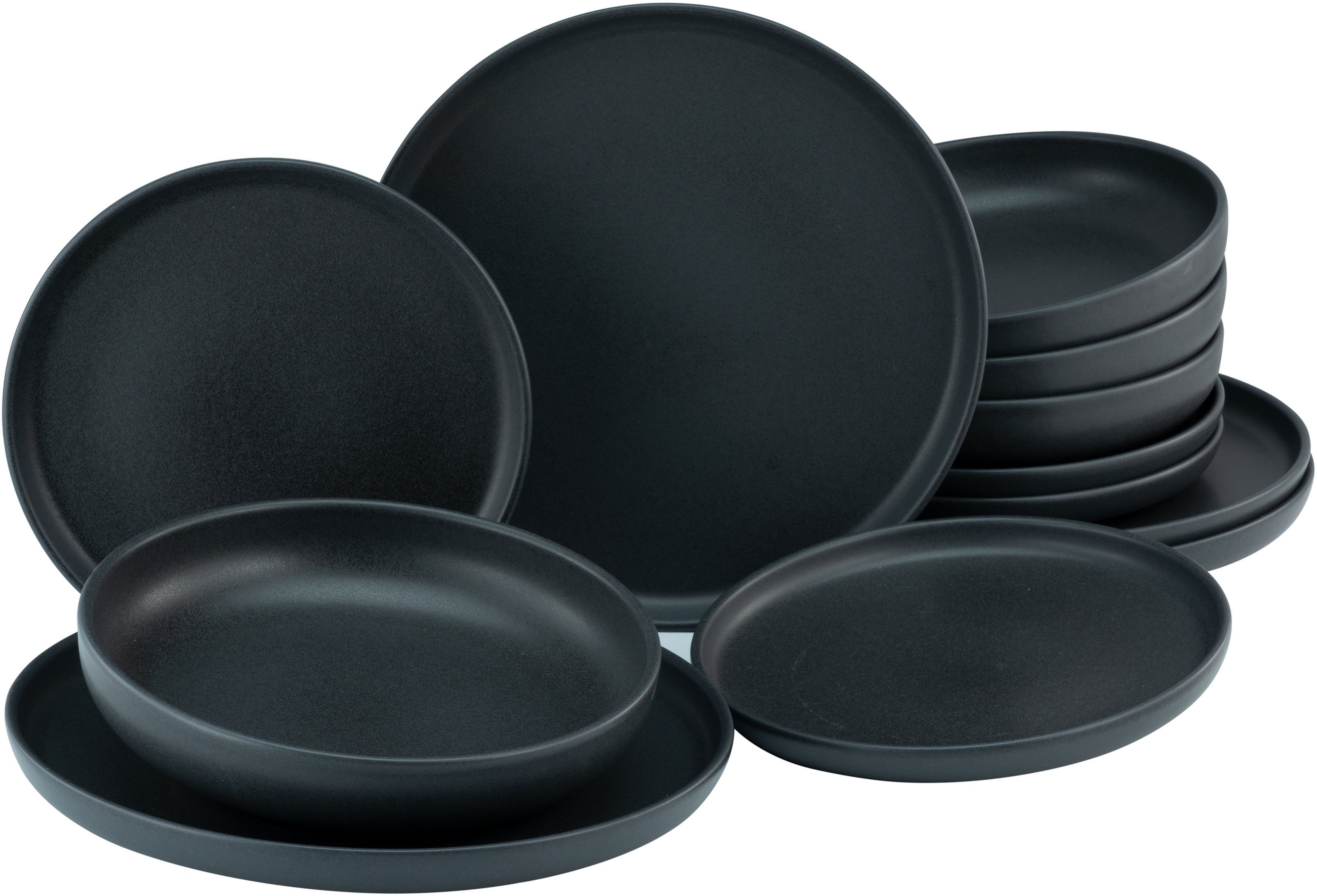 Tafelservice Geschirr-Set Uno Black