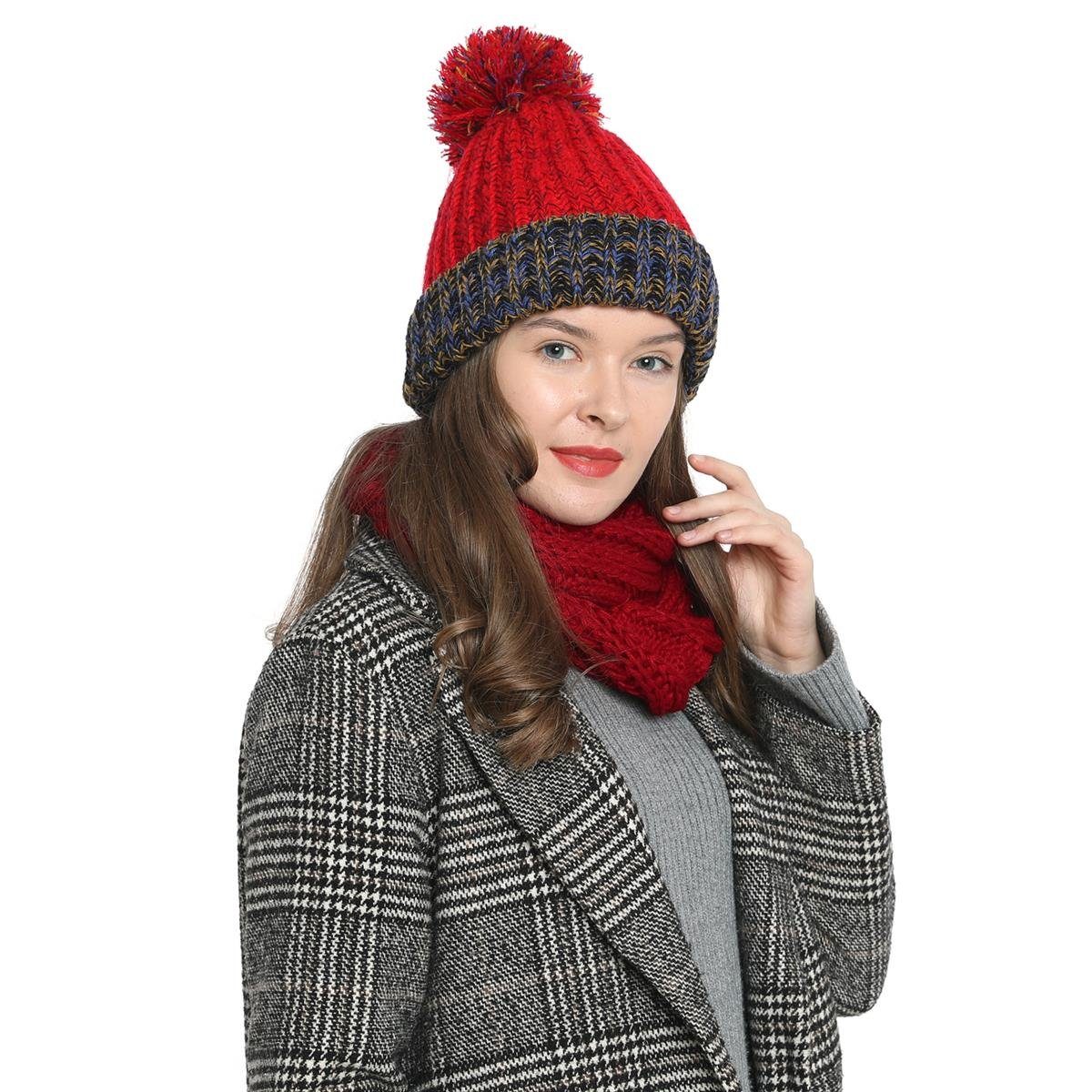 Schal Damen Winterschal Strickschal Schal, (1-St), Schlauchschal, warm und weich, Strickmuster