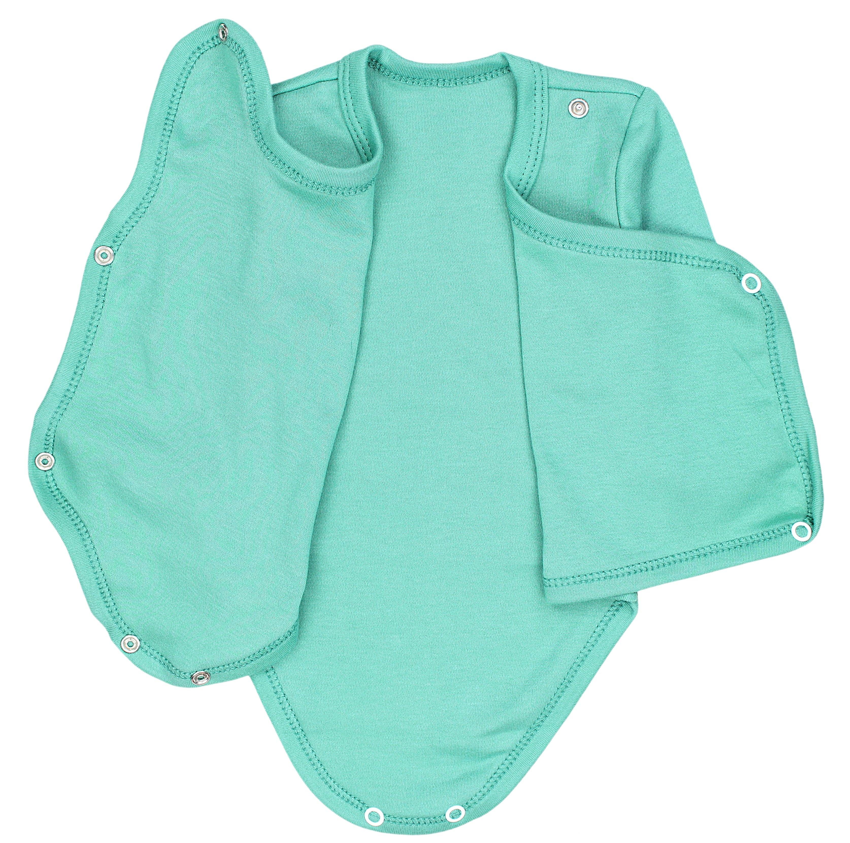 Langarmwickelbody im Wickelbody Blau Mintgrün 5er Langarm Set Baby Dunkelblau Jeans Unisex TupTam TupTam