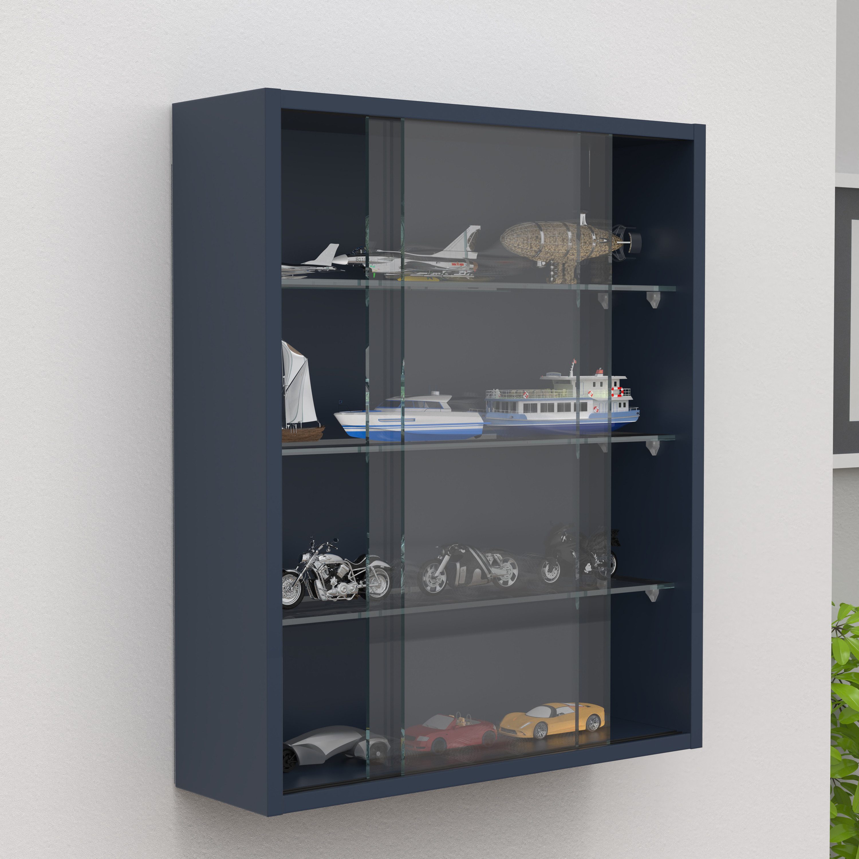 VCM Hängevitrine Drivalo M 60x50x15cm Glasvitrine hängend, Modern und platzsparend