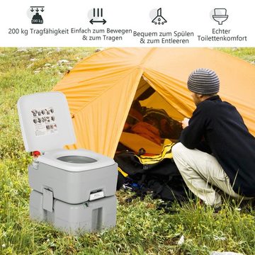 vidaXL Töpfchen Campingtoilette, mit abnehmbarem Abwassertank, tragbar