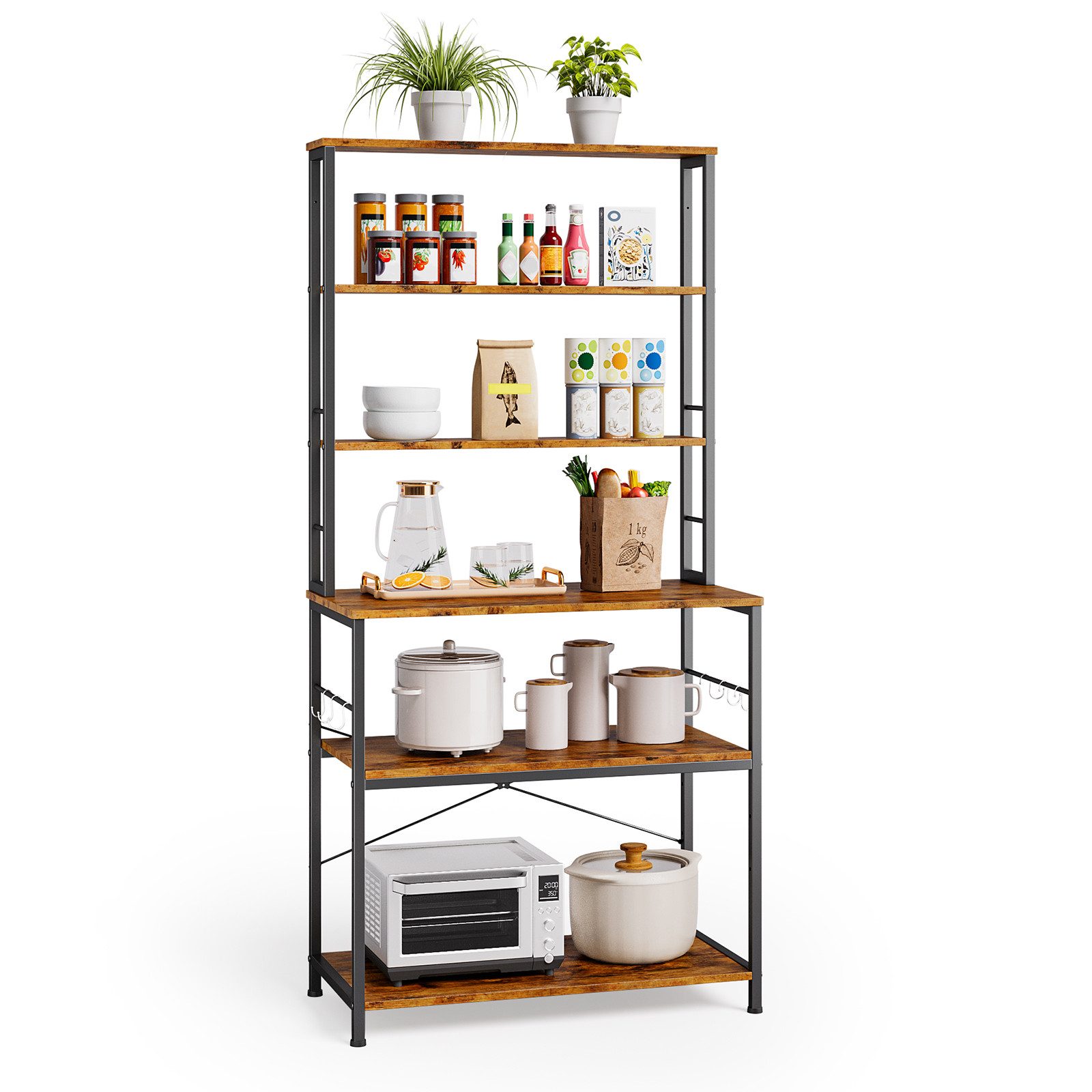 Bealife Standregal Küchenregal, Standregal mit 6 günstig online kaufen