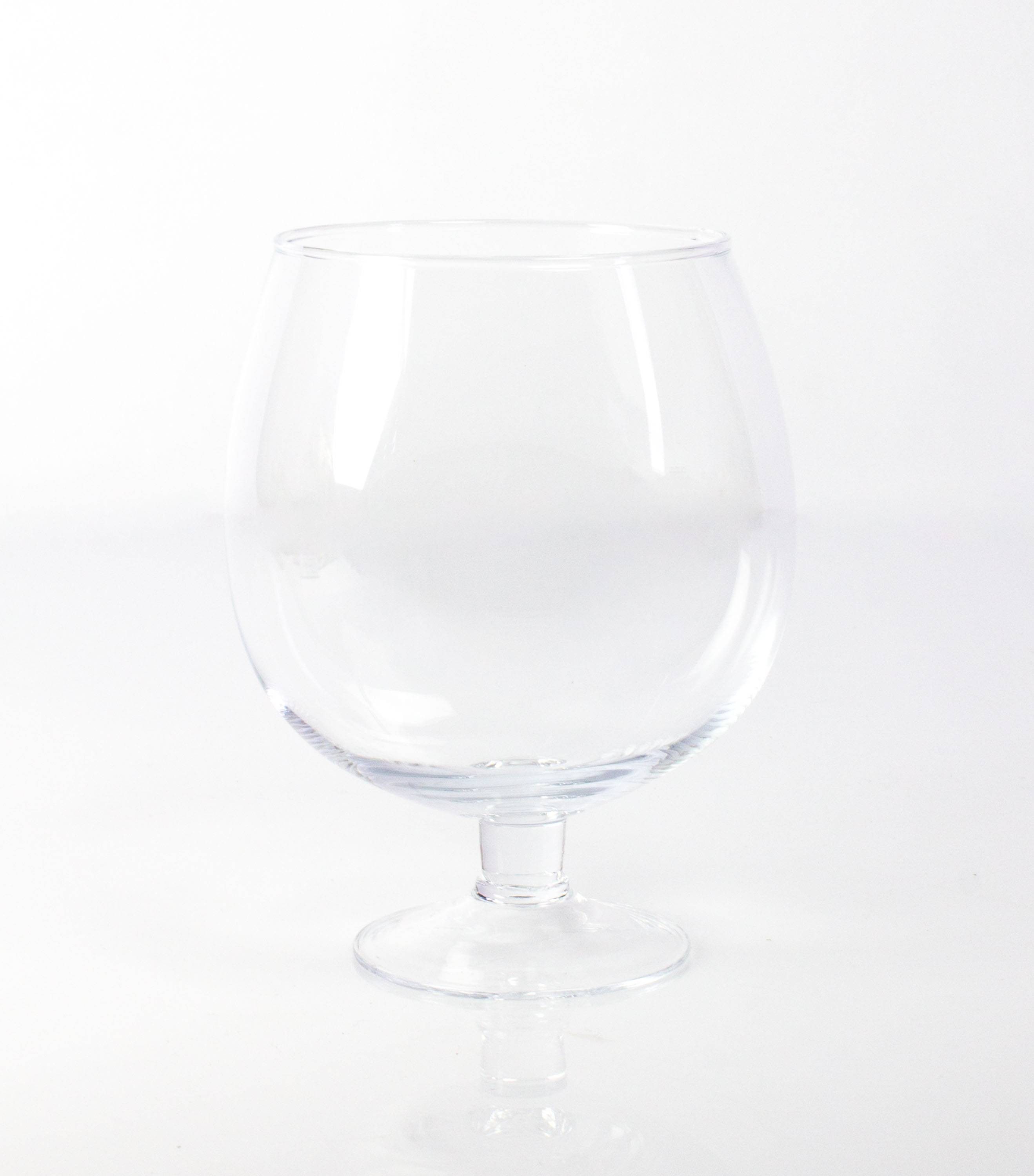 INNA-Glas Glas Kugelvase - Brandy Glas Liam mit Fuß, klar, 20cm, Ø 15cm - Glasvase, Glas