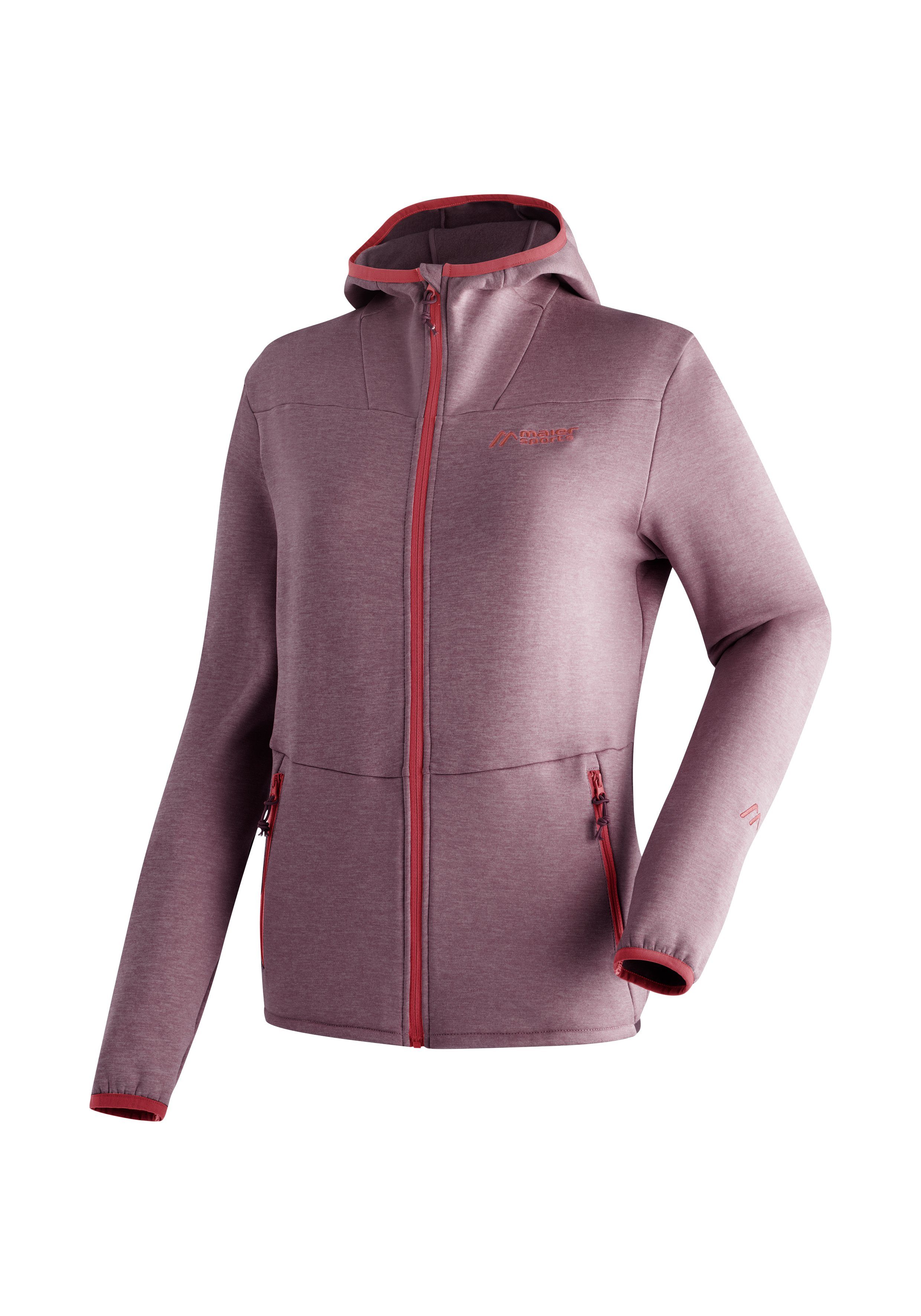 Maier Sports Fleecejacke Fave W Damen Fleece mit verstellbarer Kapuze, atmungsaktiver Zip-Hoodie