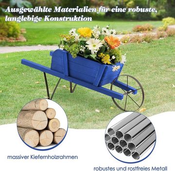 KOMFOTTEU Blumenständer Blumenwagen, mit Metallrad, Schubkarren-Dekoration