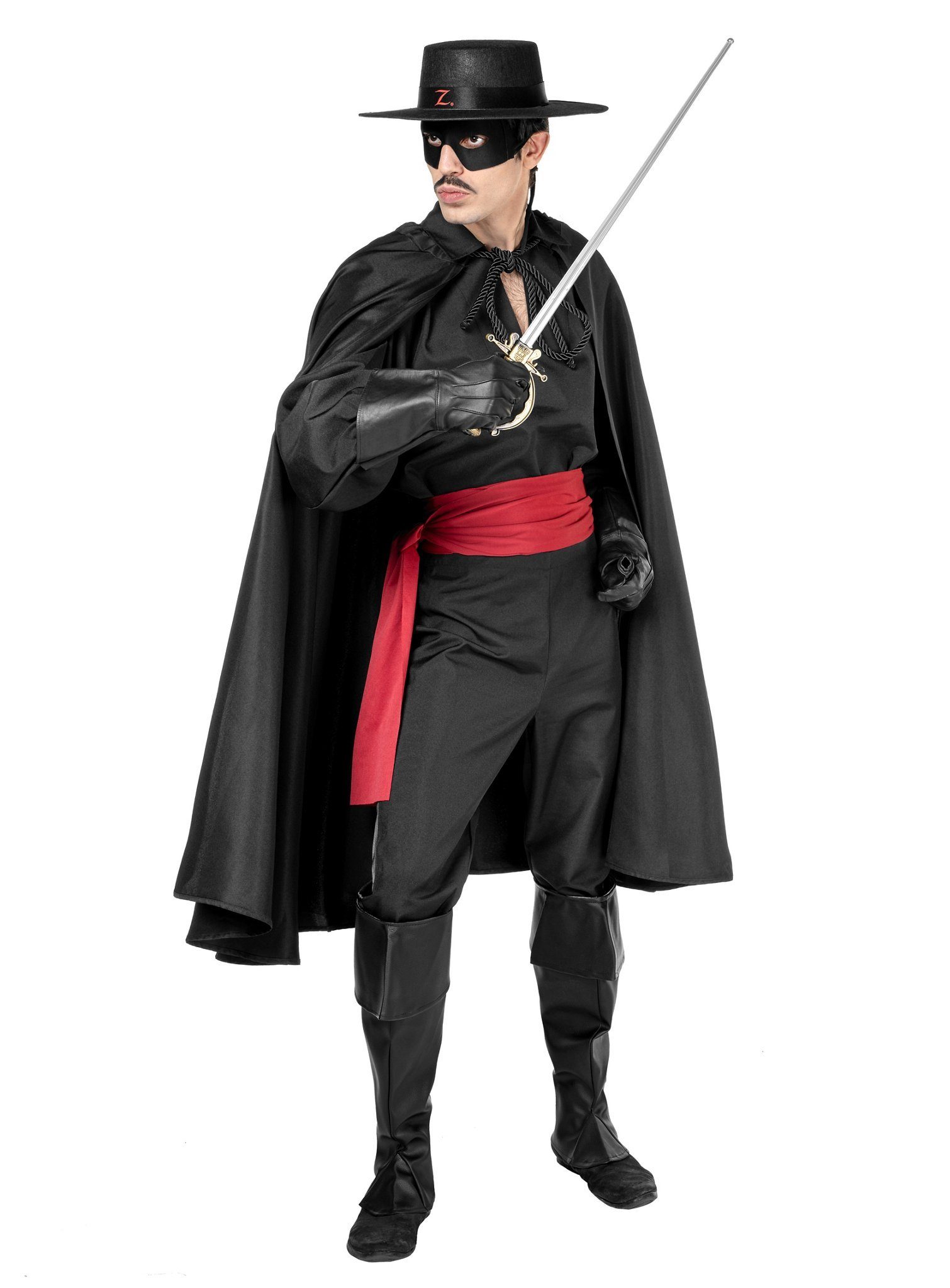 Maskworld Kostüm Zorro - Kostüm, Offizielles Komplettkostüm des schwarzen  Rächers